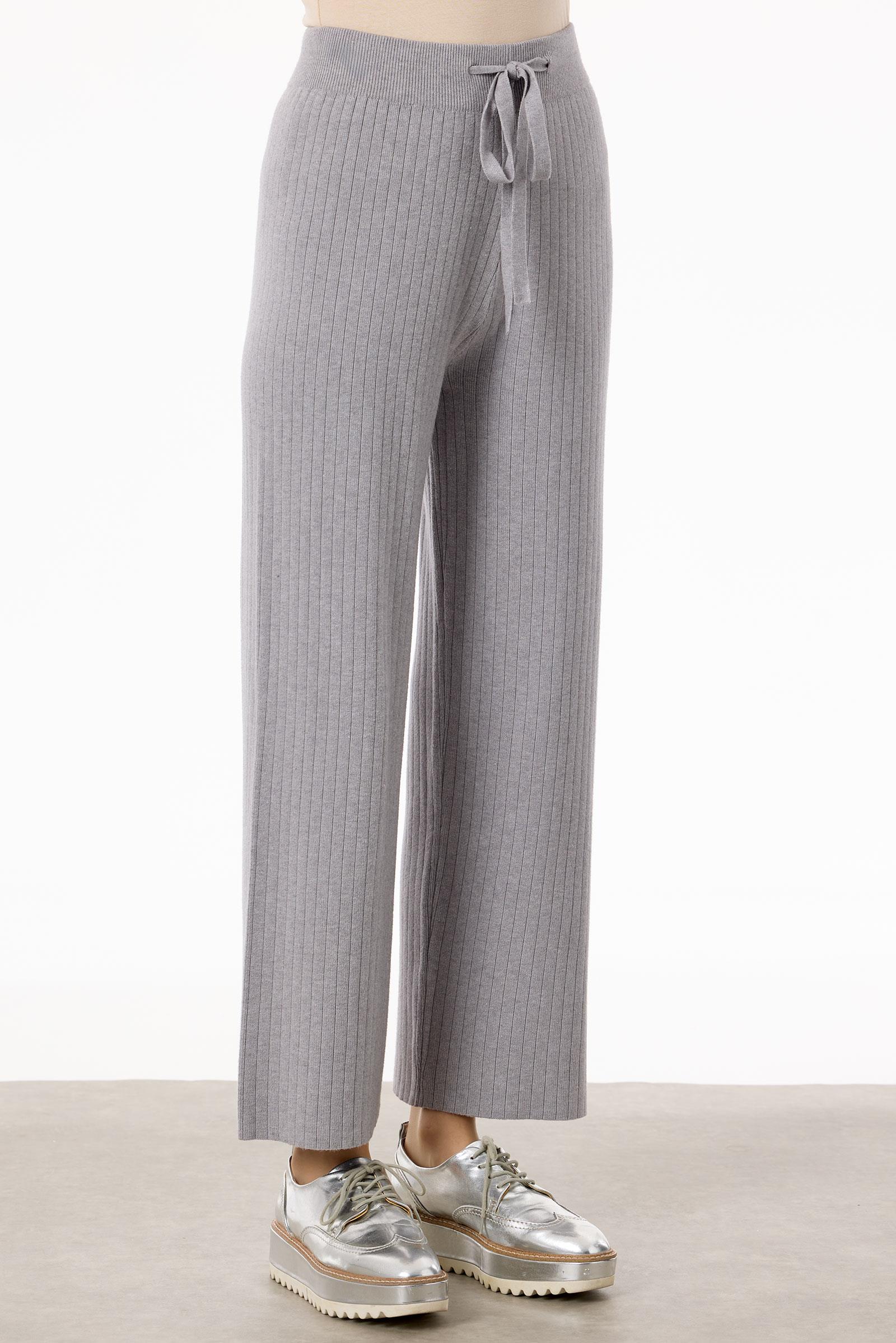 Kolları Taşlı 3'lü Triko Takım GRİ