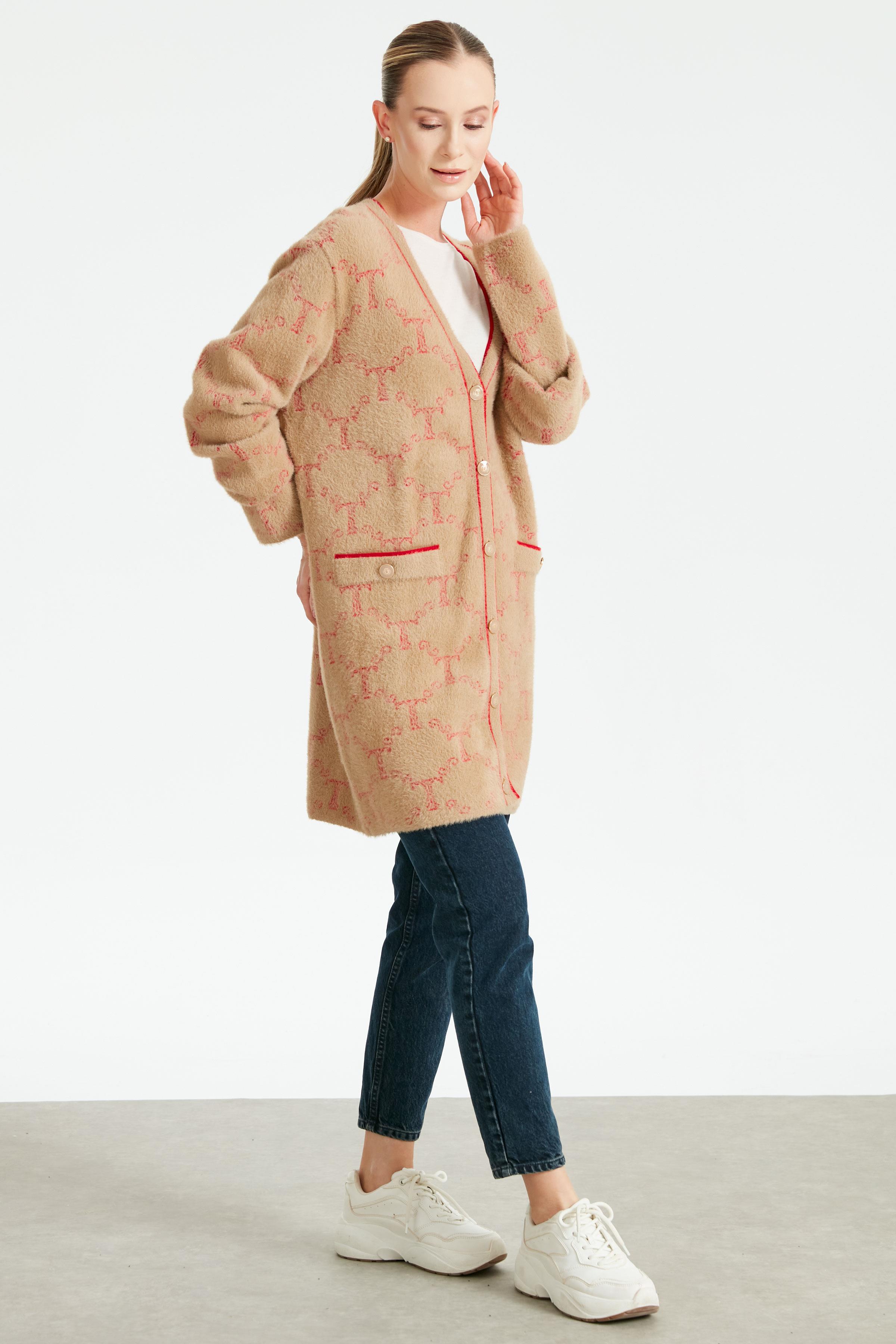 LOGO DESENLİ MİNK KABAN CAMEL