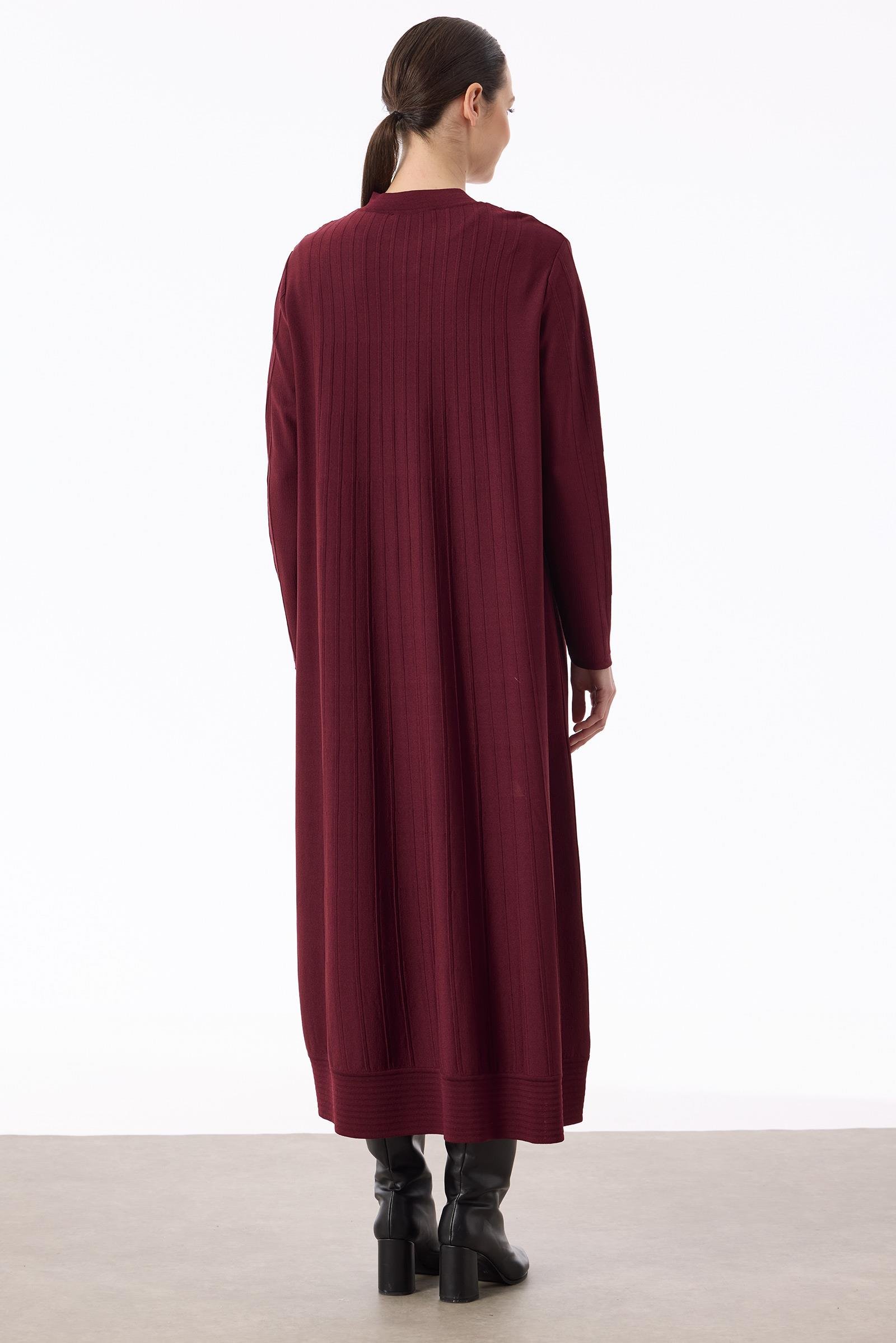 Nervür Detaylı Max Boy Triko Rayon Hırka BORDO
