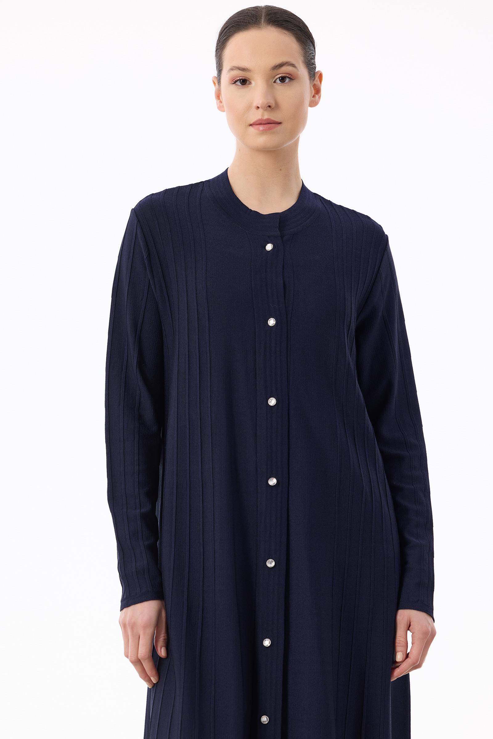 Nervür Detaylı Max Boy Triko Rayon Hırka LACİVERT
