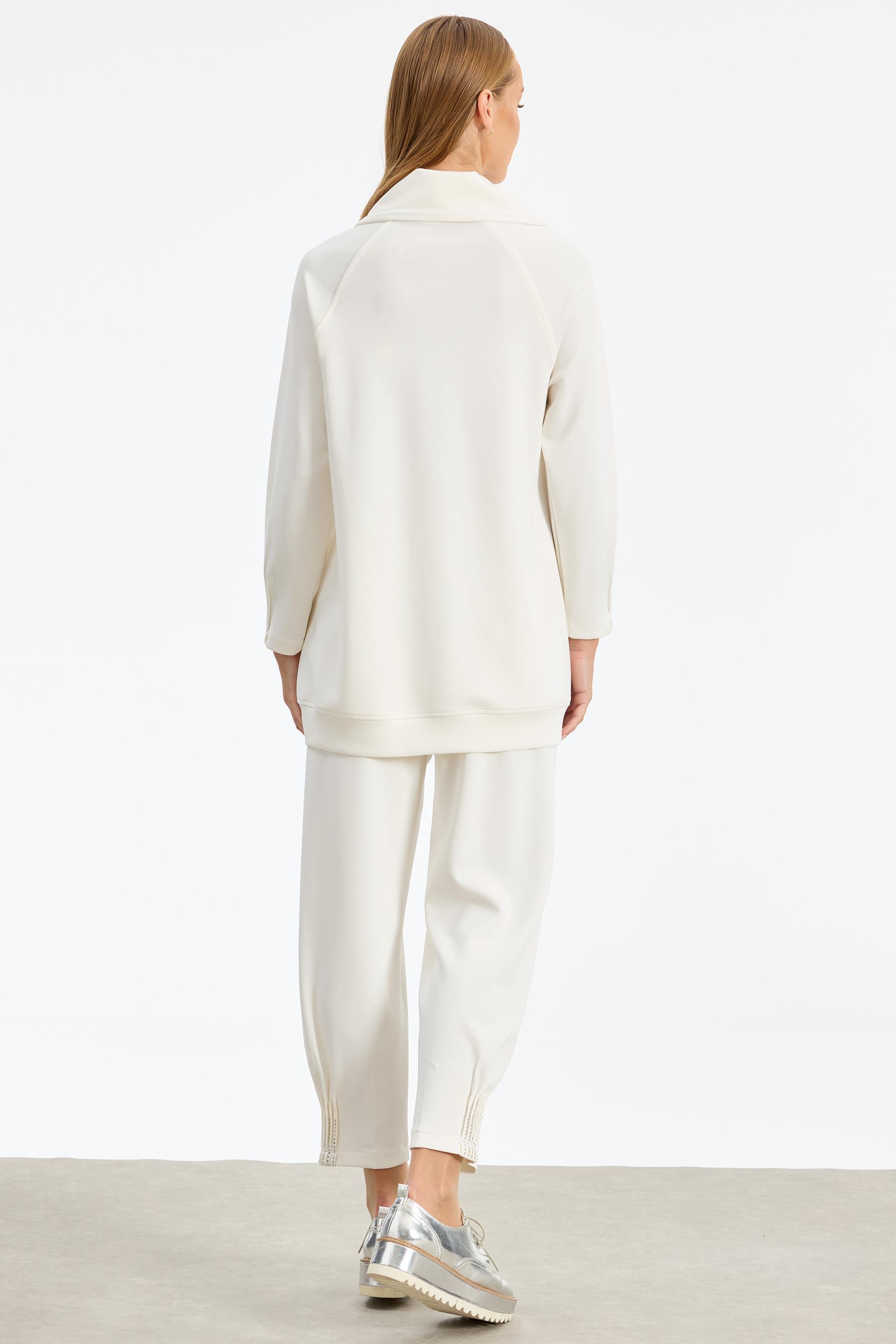 Nevür Ve Taş Detaylı Takım EKRU