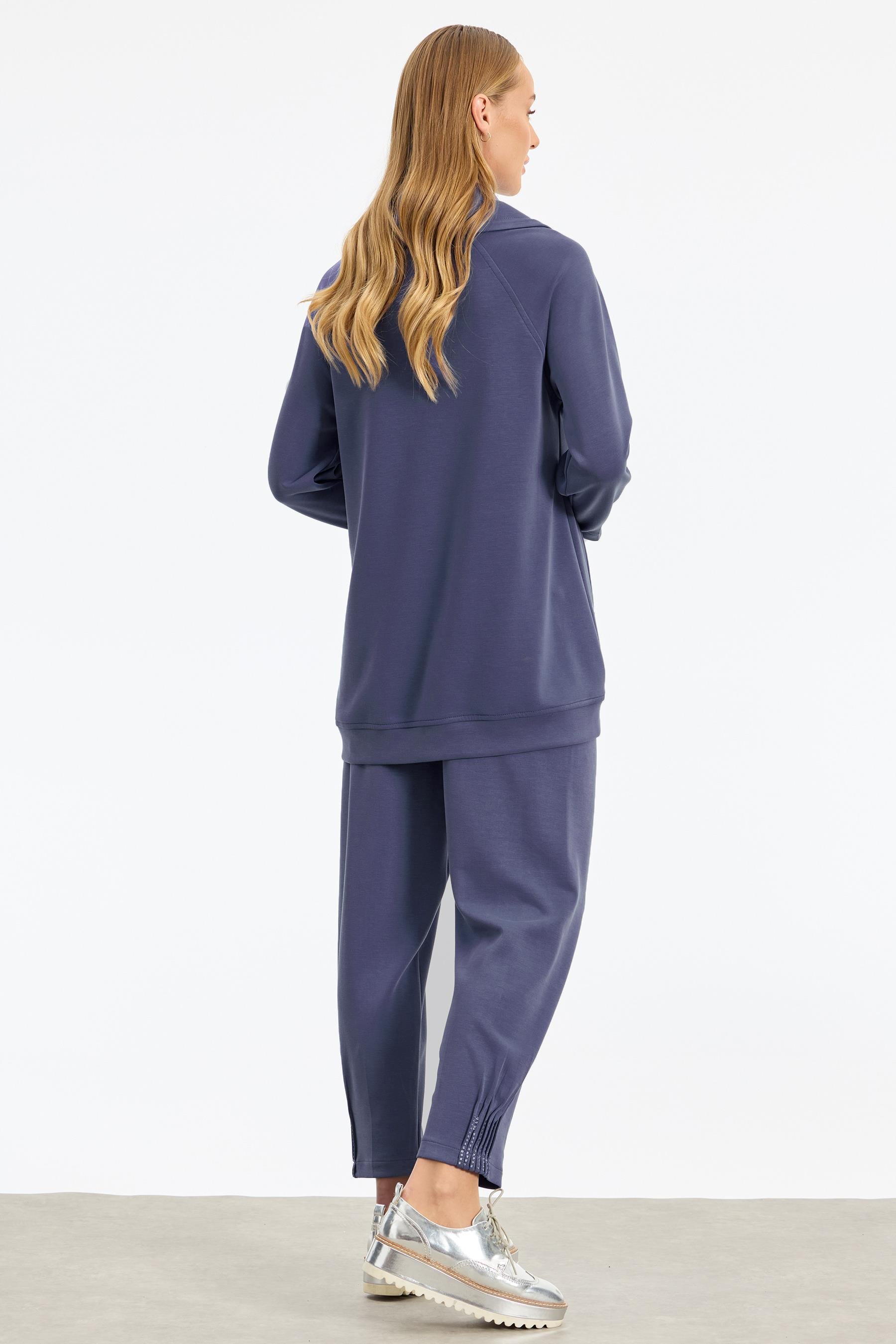 Nevür Ve Taş Detaylı Takım İNDİGO