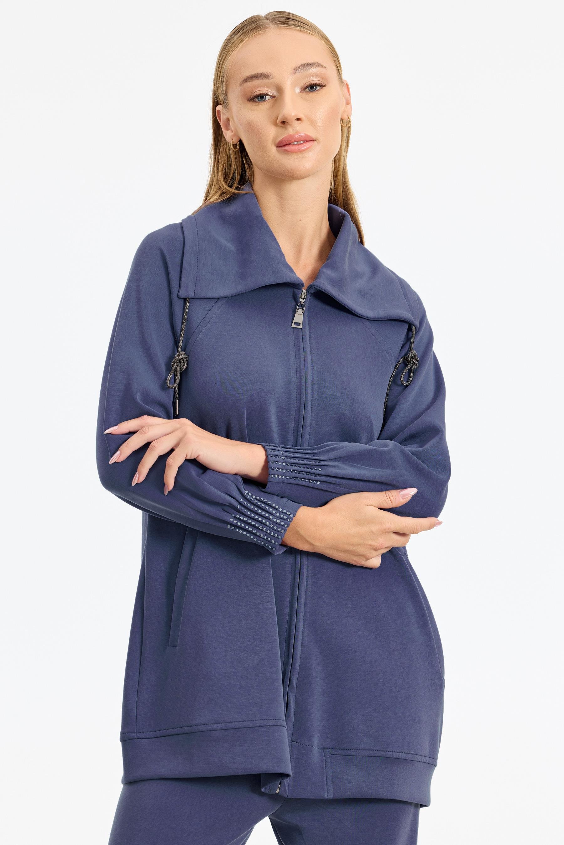 Nevür Ve Taş Detaylı Takım İNDİGO