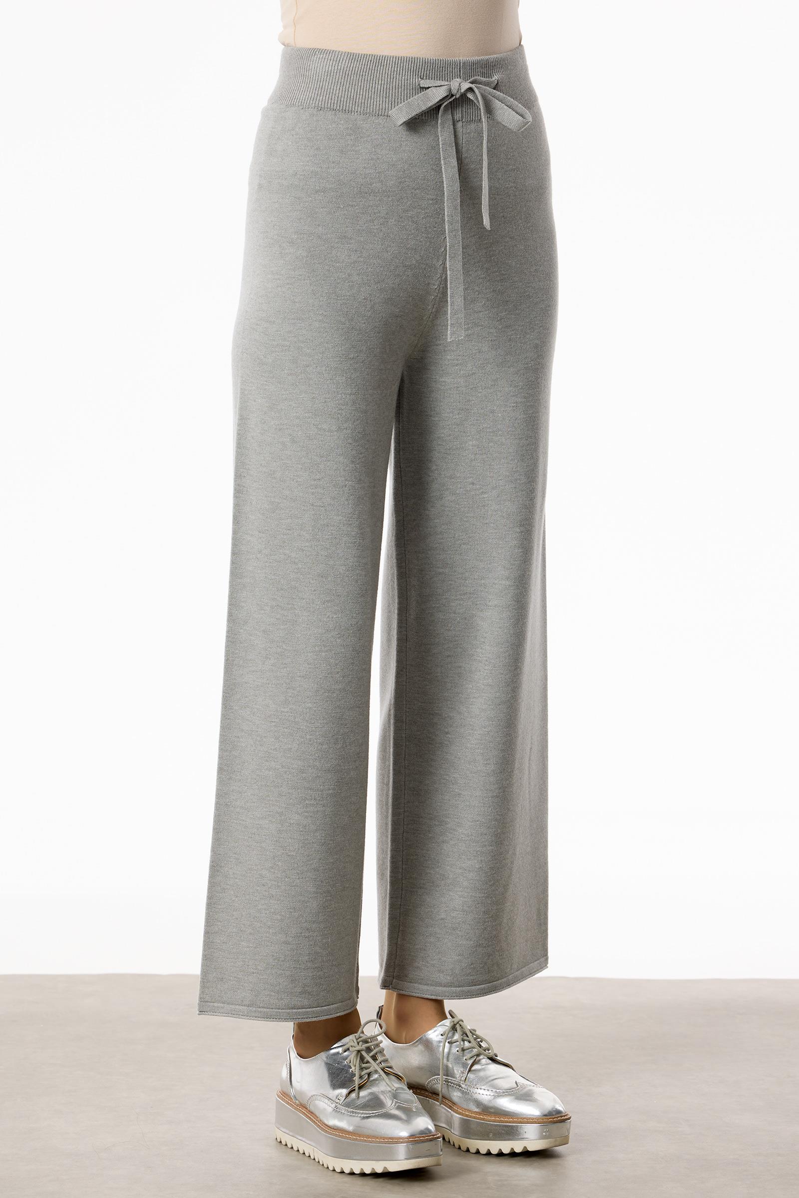 Önü Taş Şeritli 3'lü Triko Takım GRİ