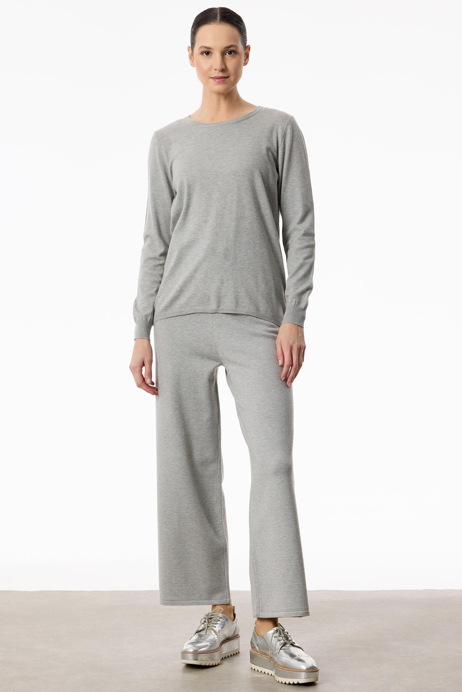 Önü Taş Şeritli 3'lü Triko Takım GRİ