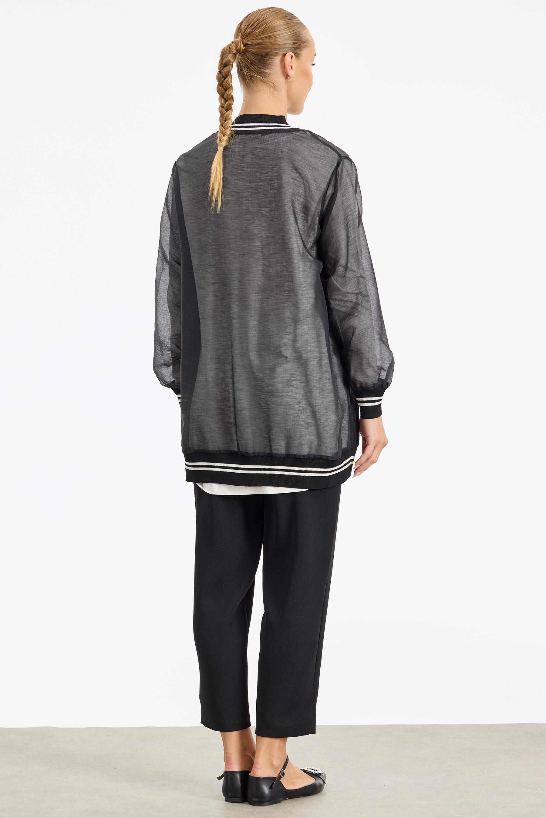 Organze Bomber Mont Takım SİYAH