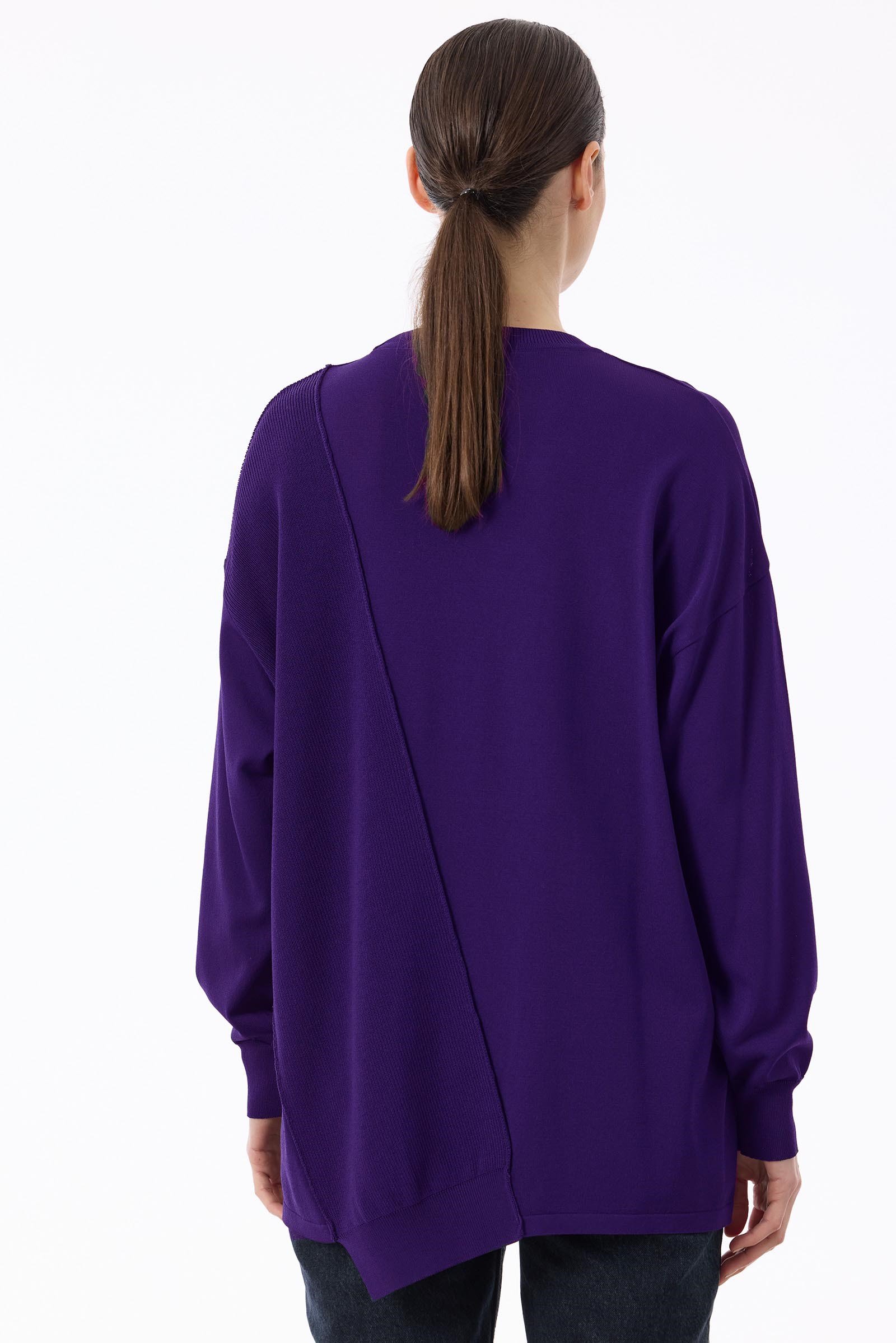 Örgü Detaylı Rayon Tunik KOYU MOR