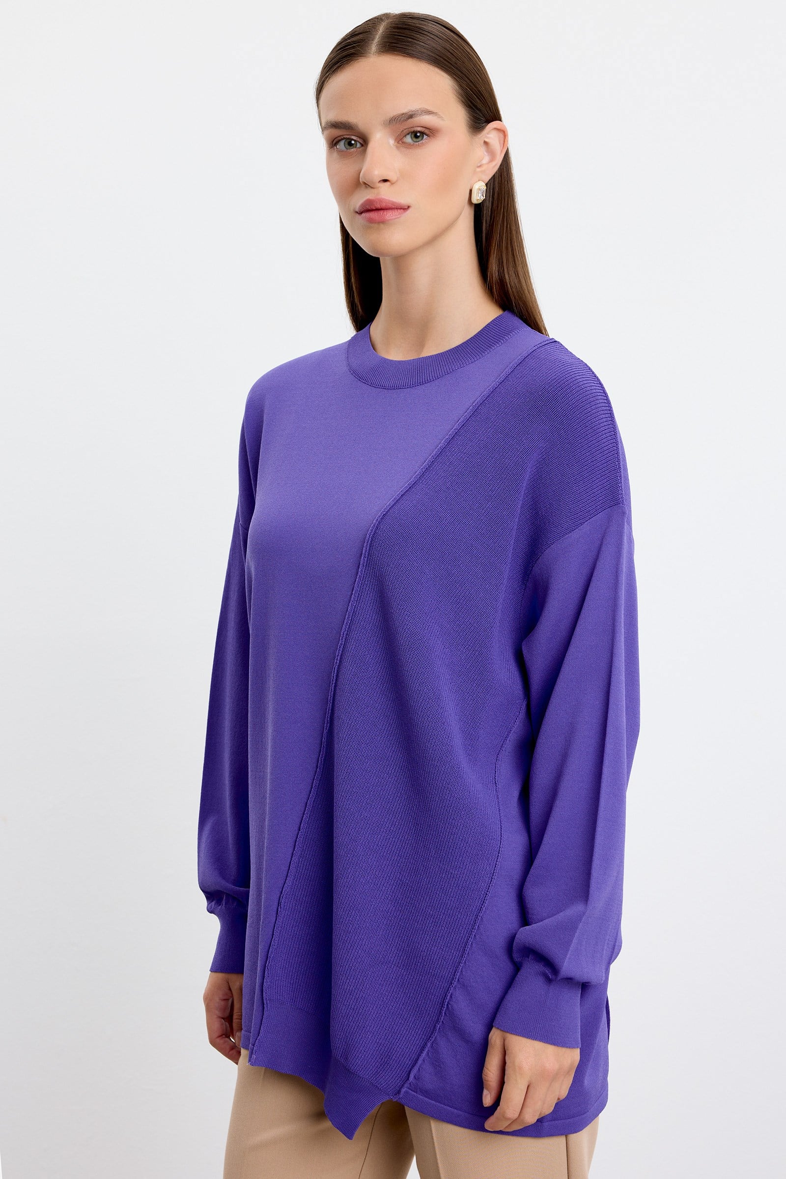 Örgü Detaylı Rayon Tunik LİLA