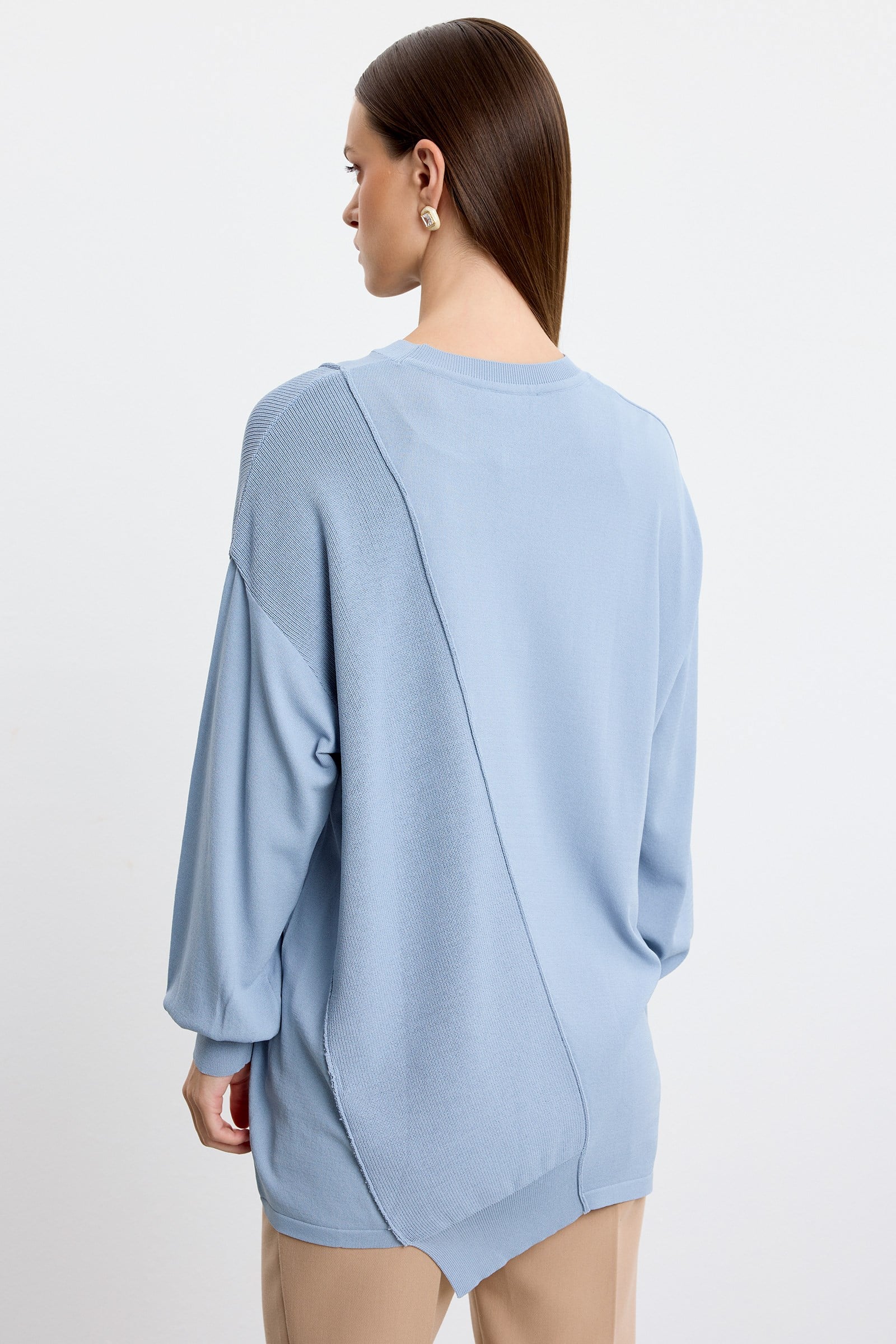 Örgü Detaylı Rayon Tunik MAVİ