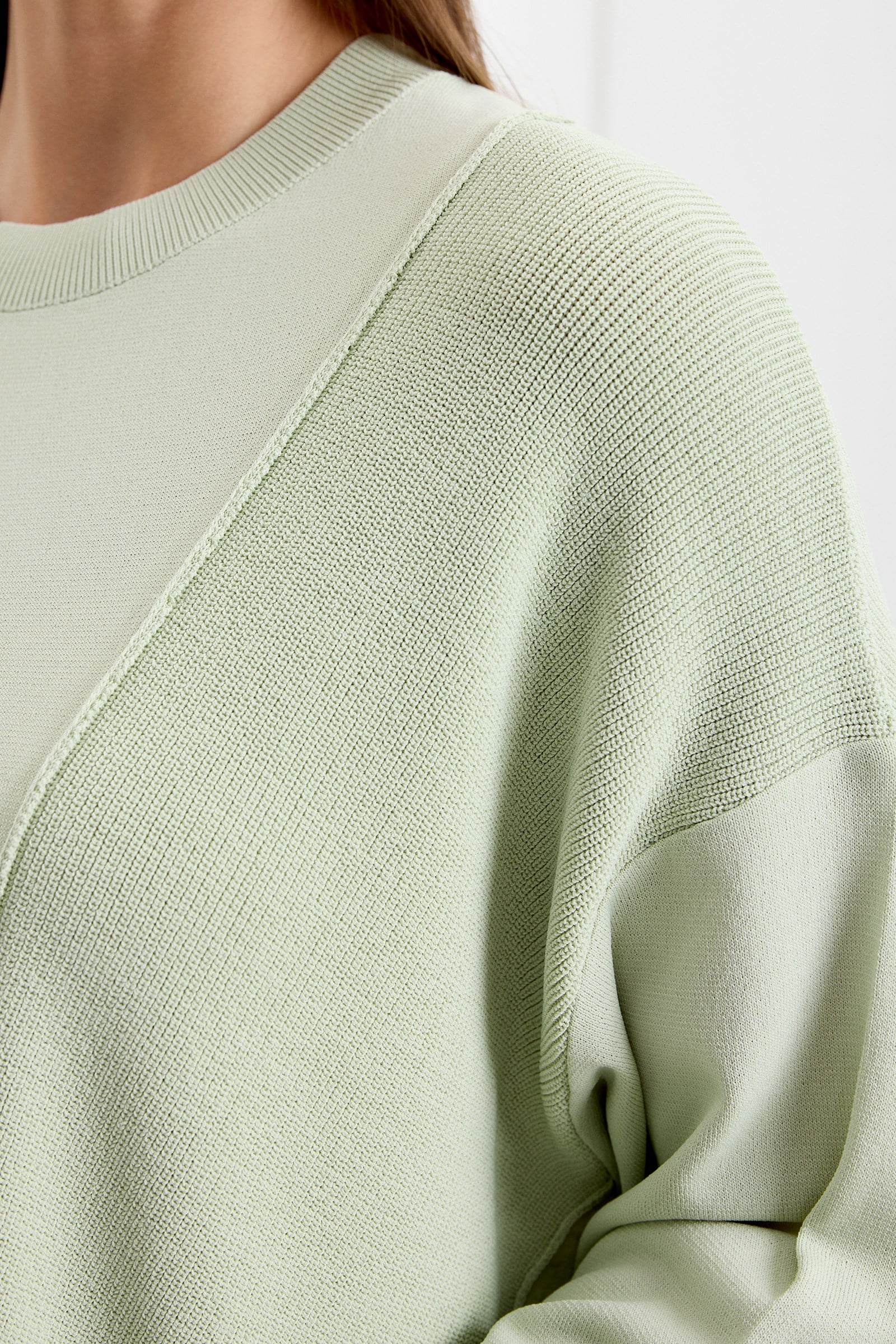 Örgü Detaylı Rayon Tunik MİNT YEŞİLİ