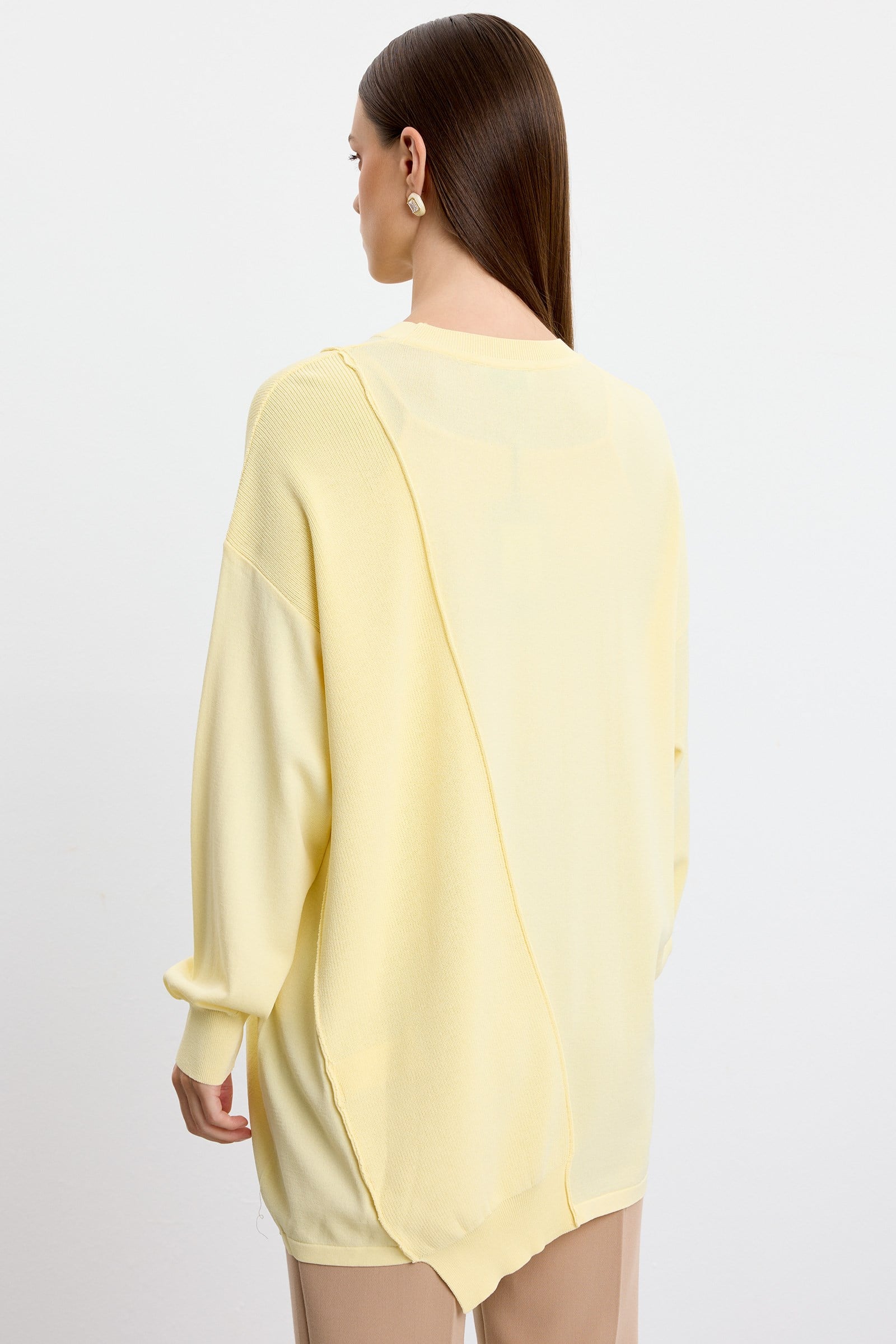 Örgü Detaylı Rayon Tunik SARI