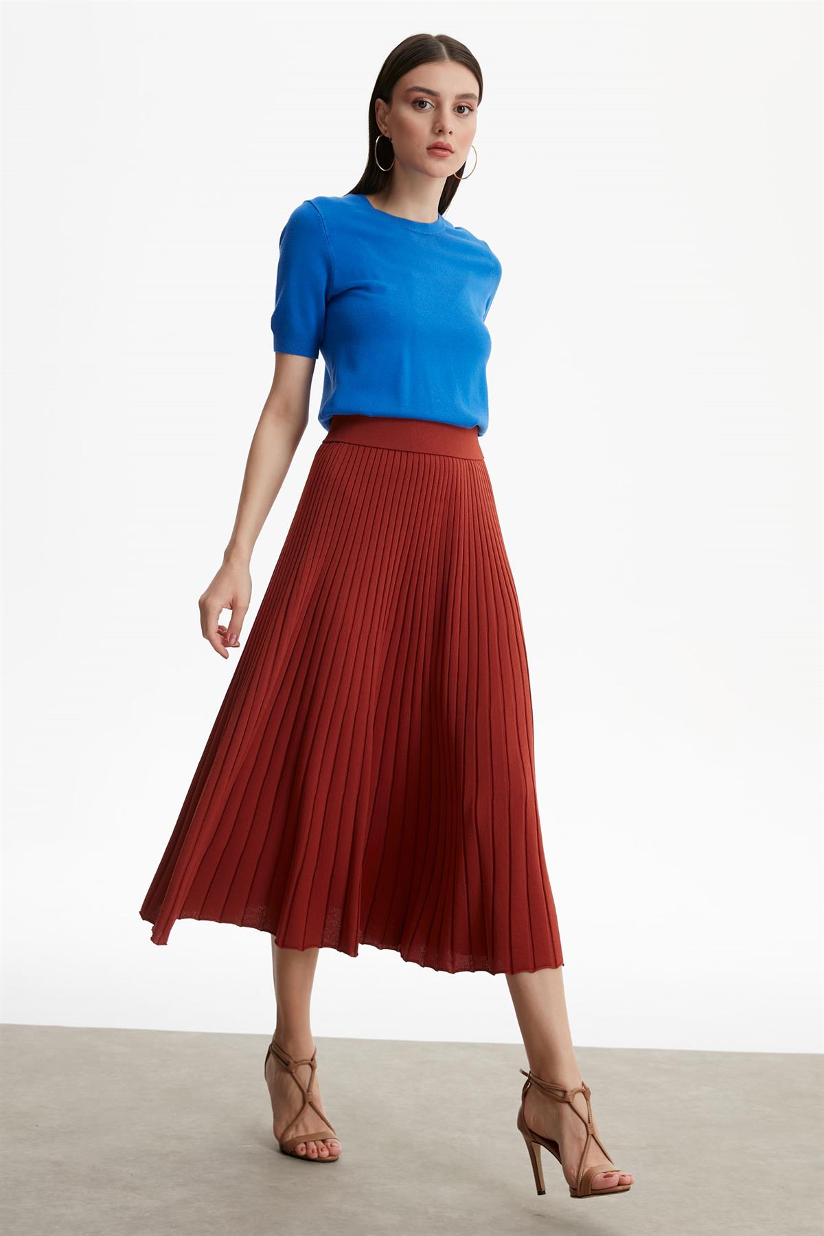 PİLELİ RAYON ETEK TABA
