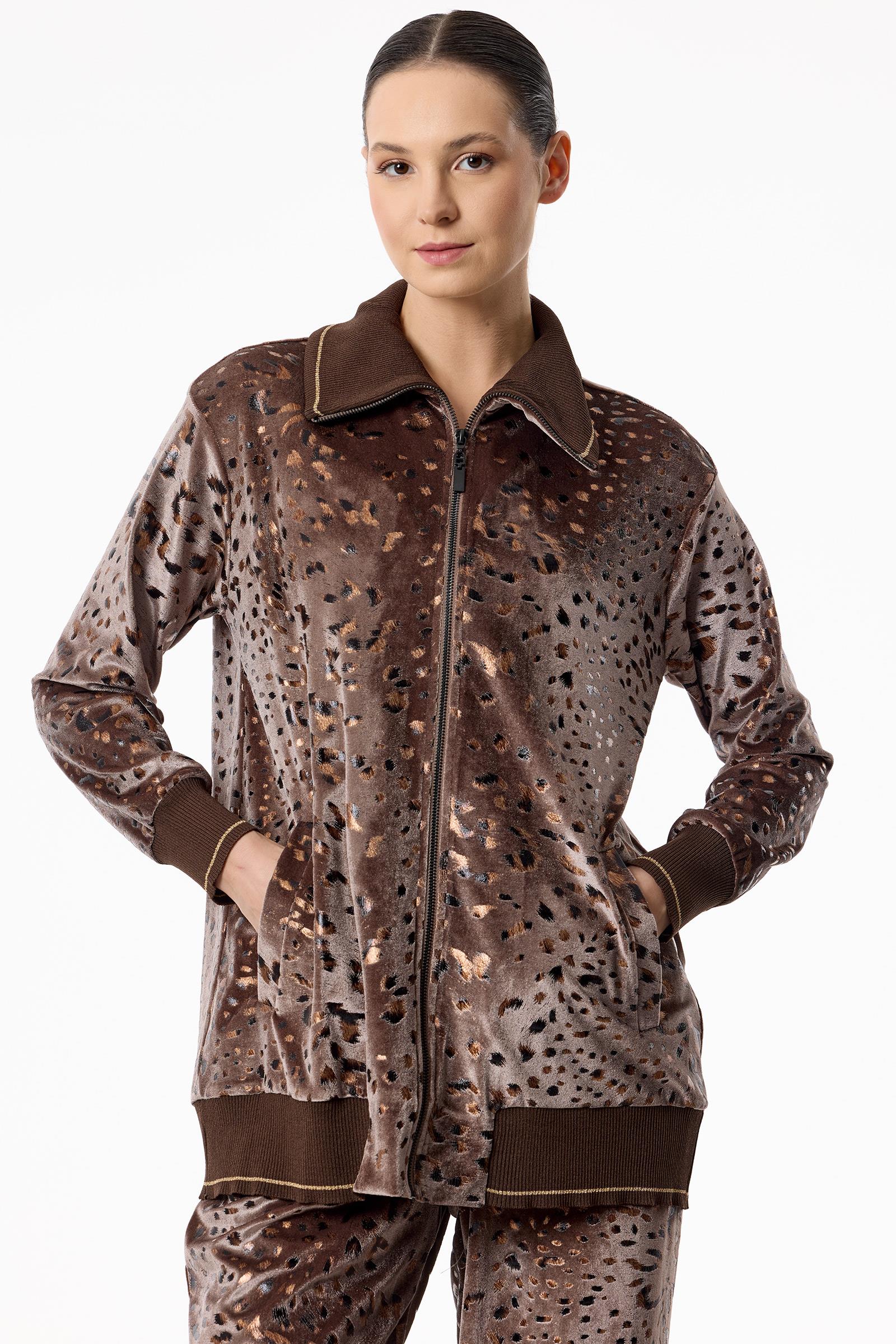 Ribana Detaylı Leopar Desenli Takım VİZON