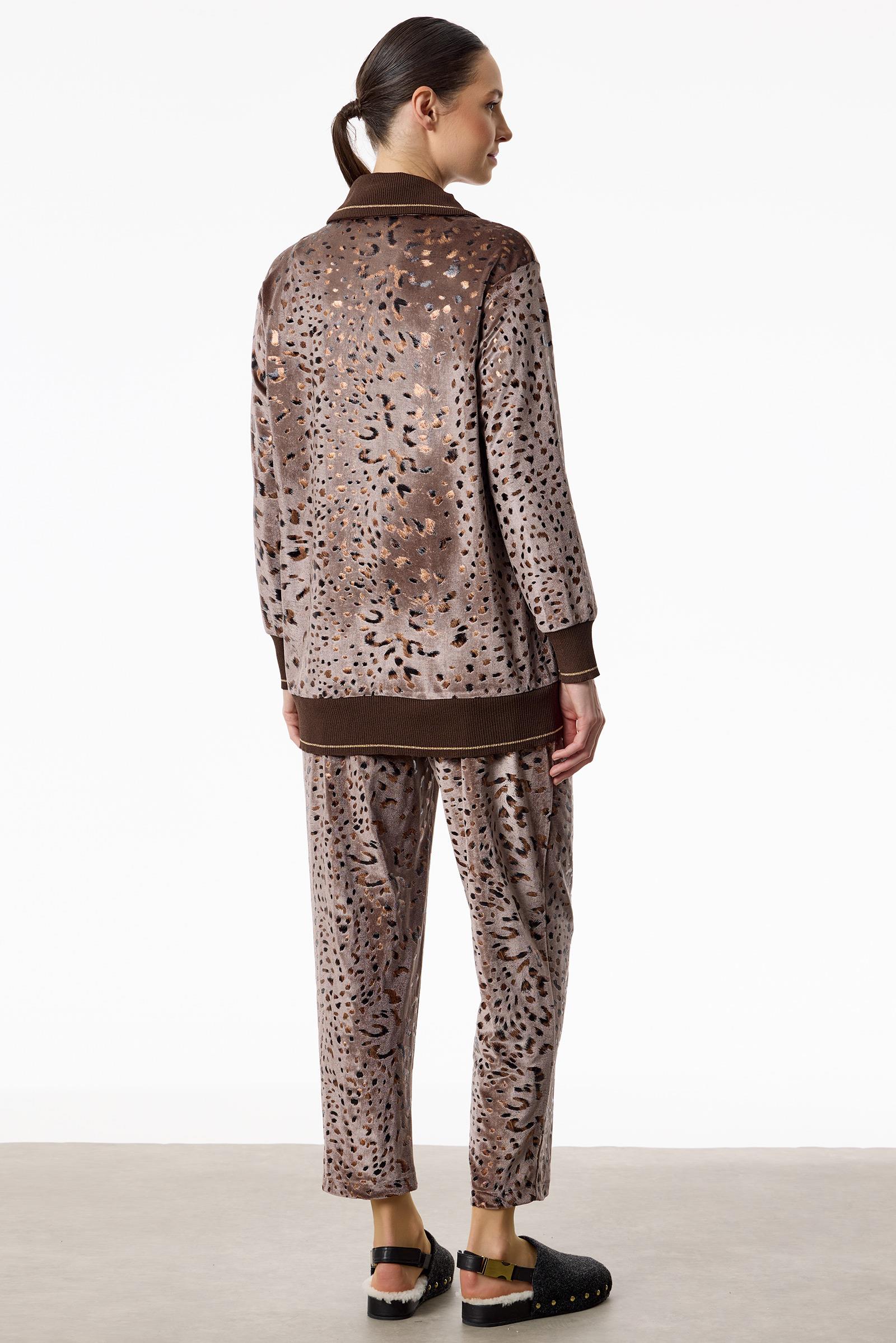 Ribana Detaylı Leopar Desenli Takım VİZON