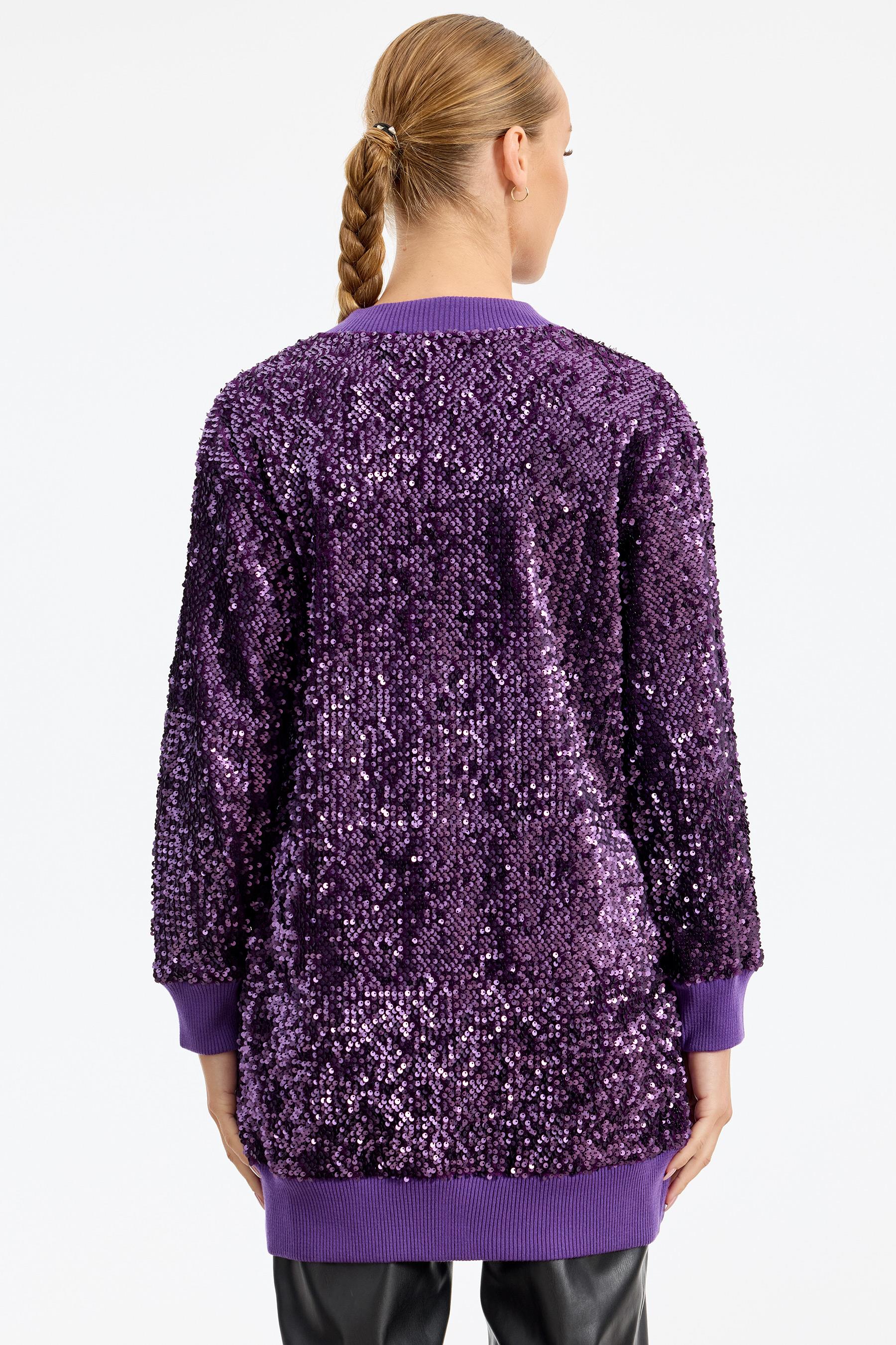 RİBANA DETAYLI PULLU BOMBER CEKET MOR