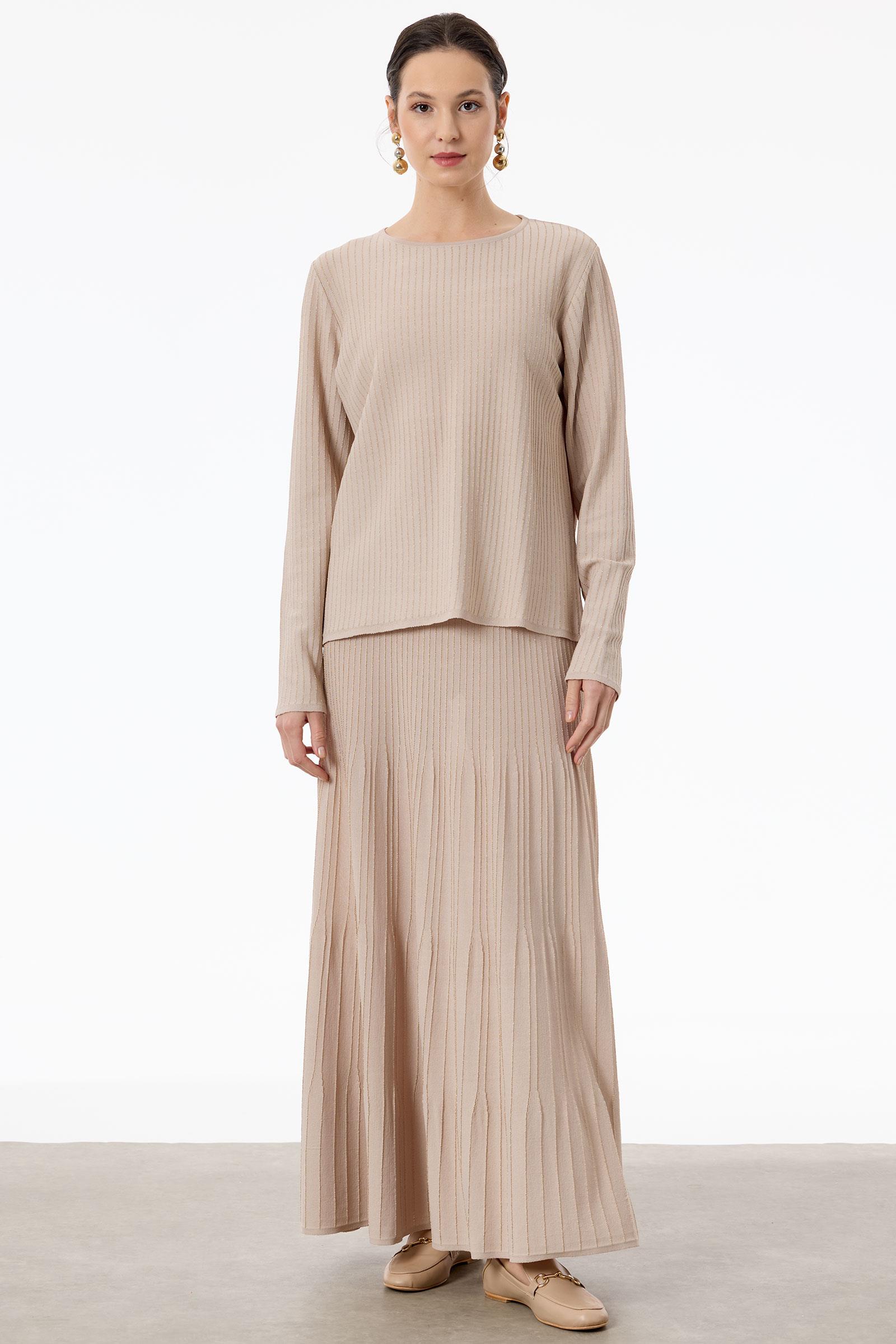 Simli Etekli Rayon Takım BEJ