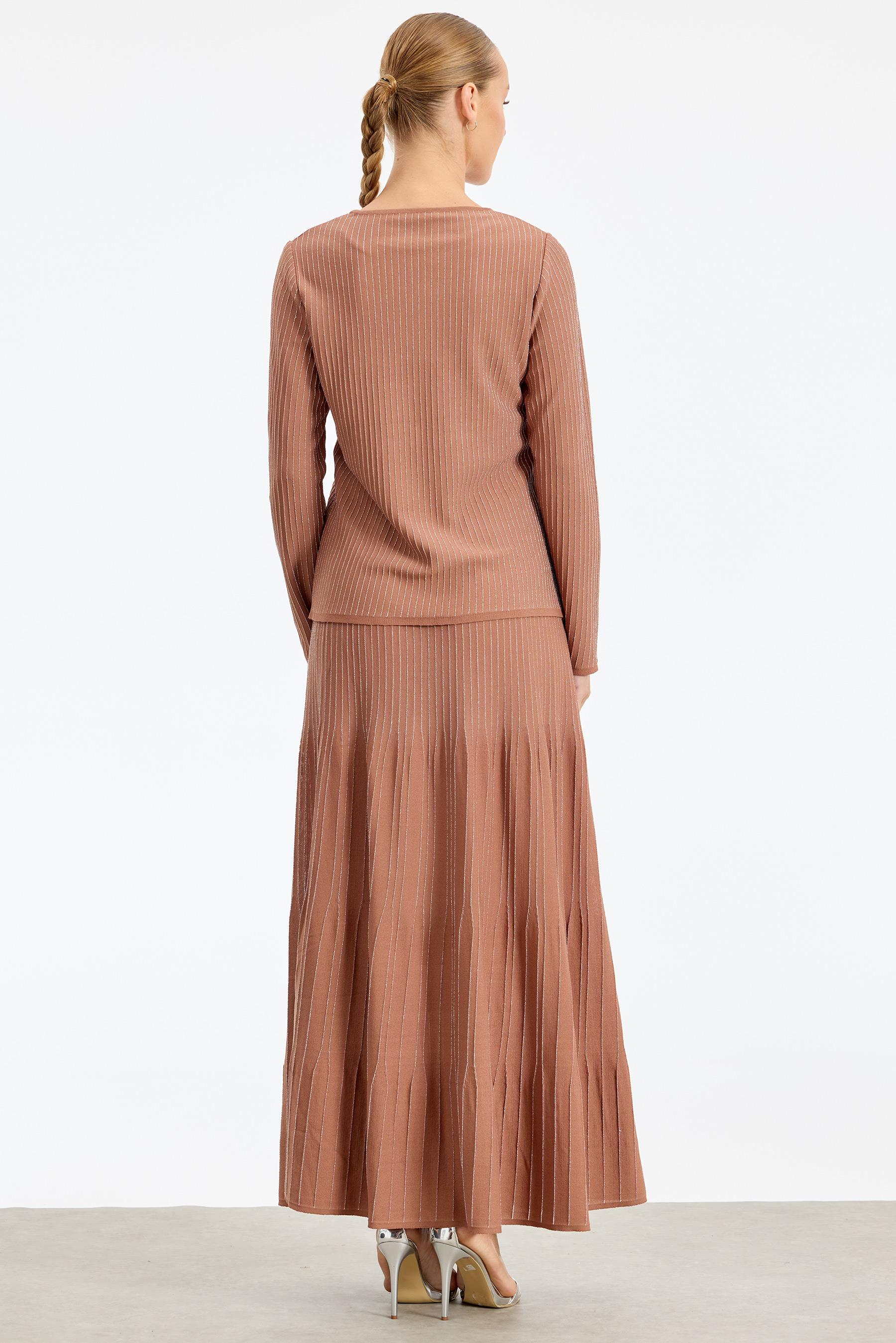 Simli Etekli Rayon Takım KAKAO