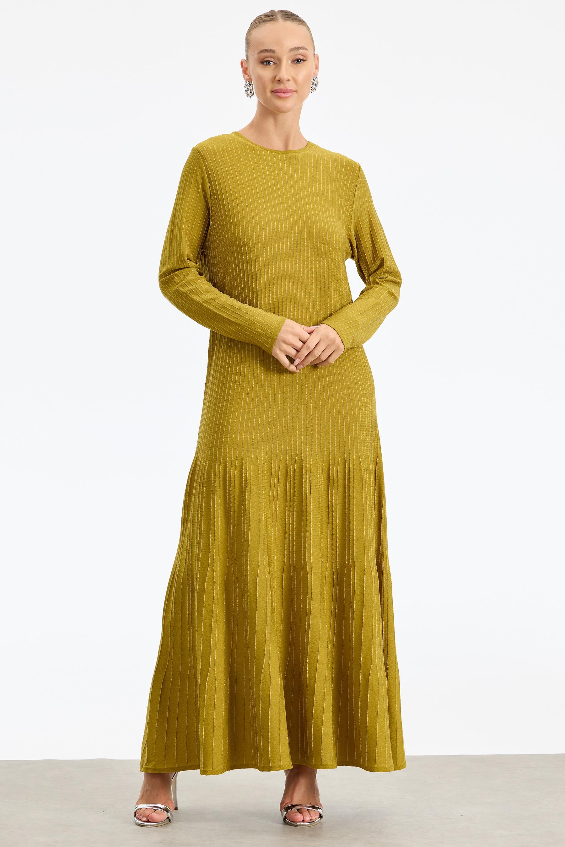 Simli Rayon Elbise ASİT