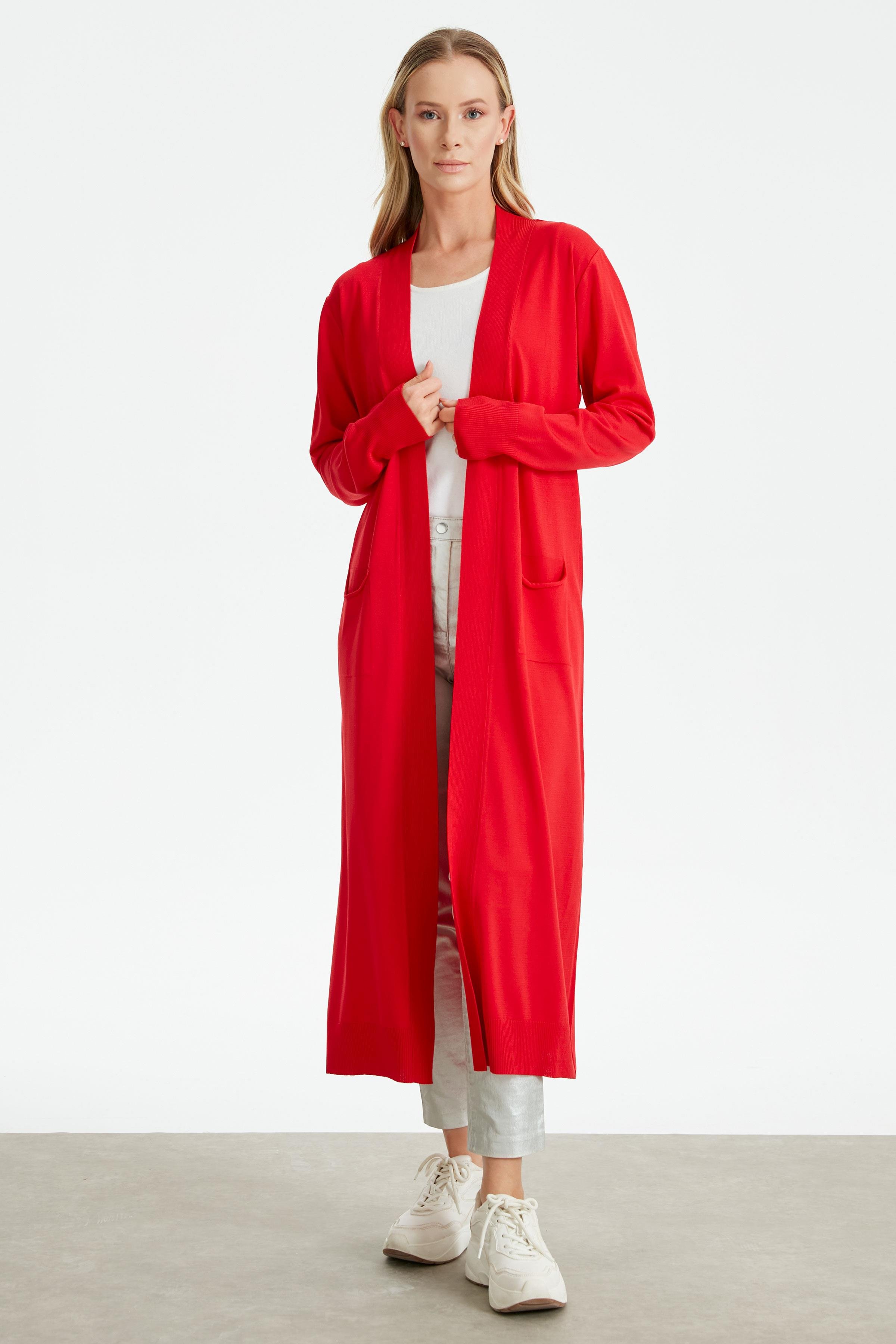 SOSİS CEPLİ BASIC RAYON HIRKA KIRMIZI