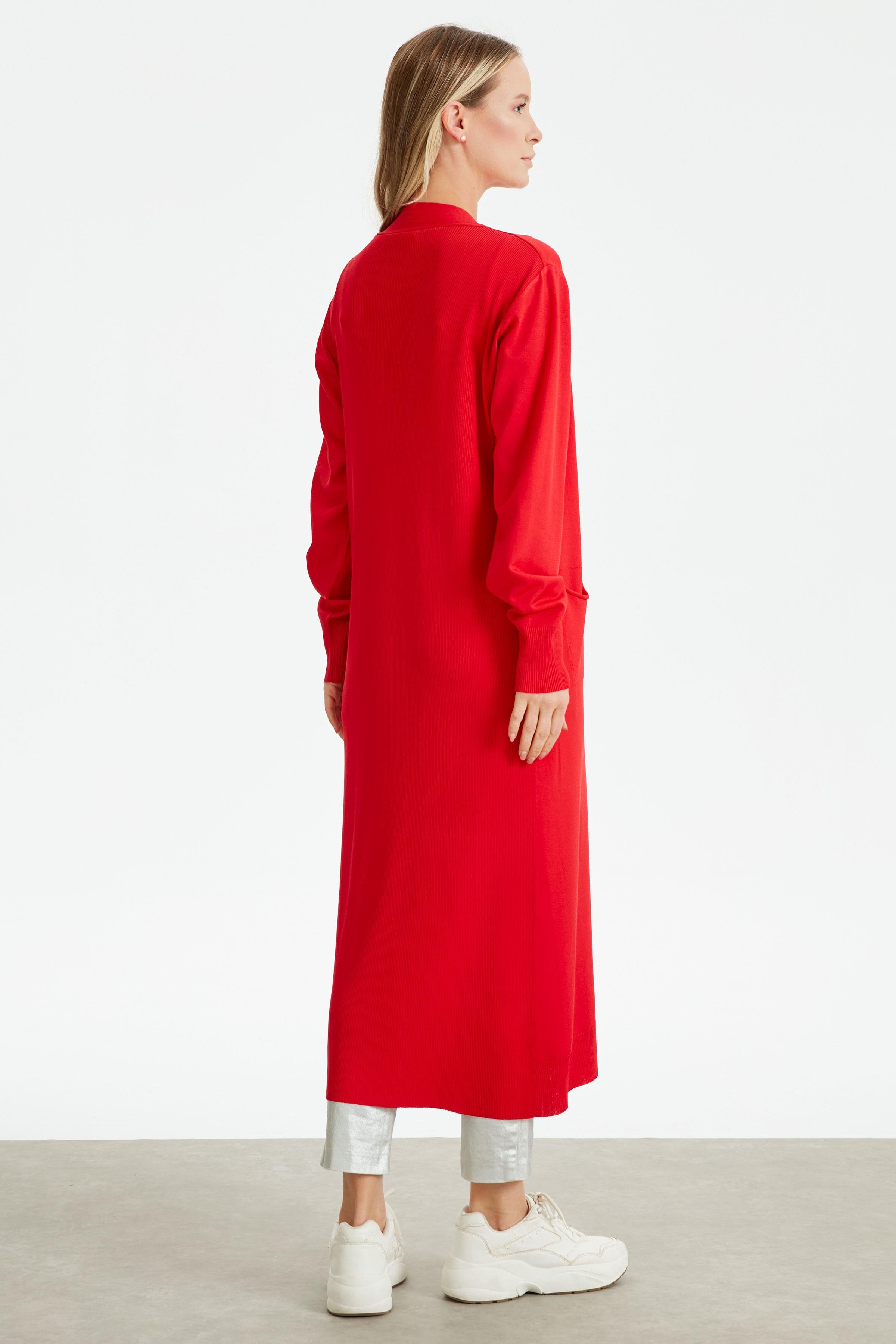 SOSİS CEPLİ BASIC RAYON HIRKA KIRMIZI