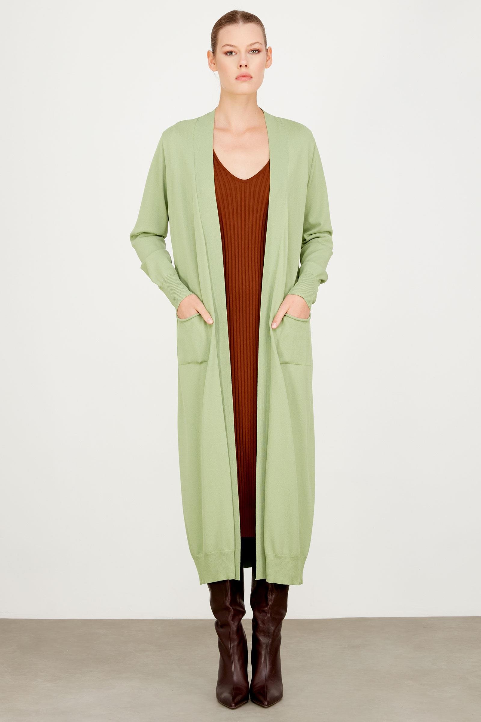 SOSİS CEPLİ BASIC RAYON HIRKA MİNT YEŞİLİ