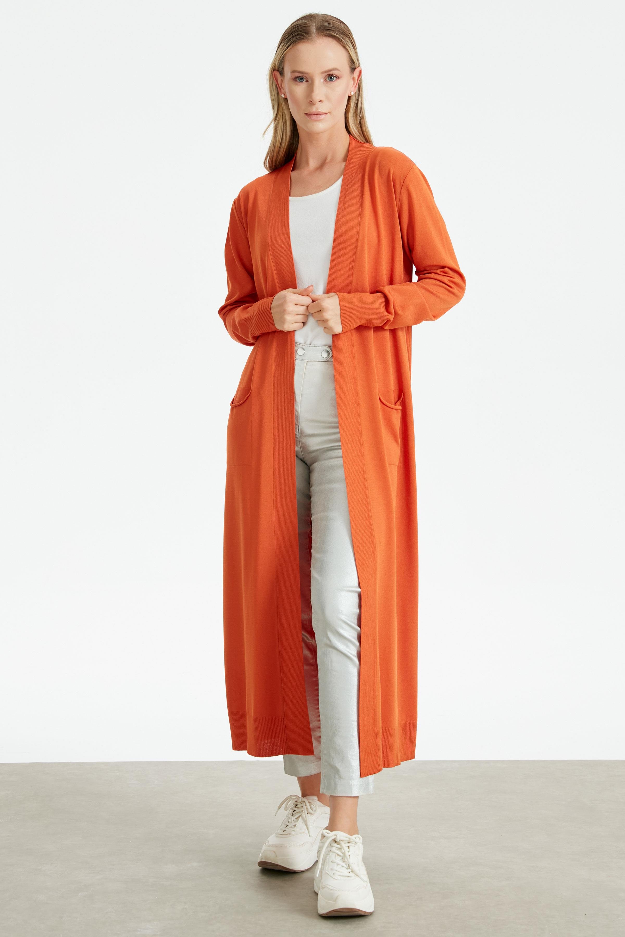 SOSİS CEPLİ BASIC RAYON HIRKA ORANJ