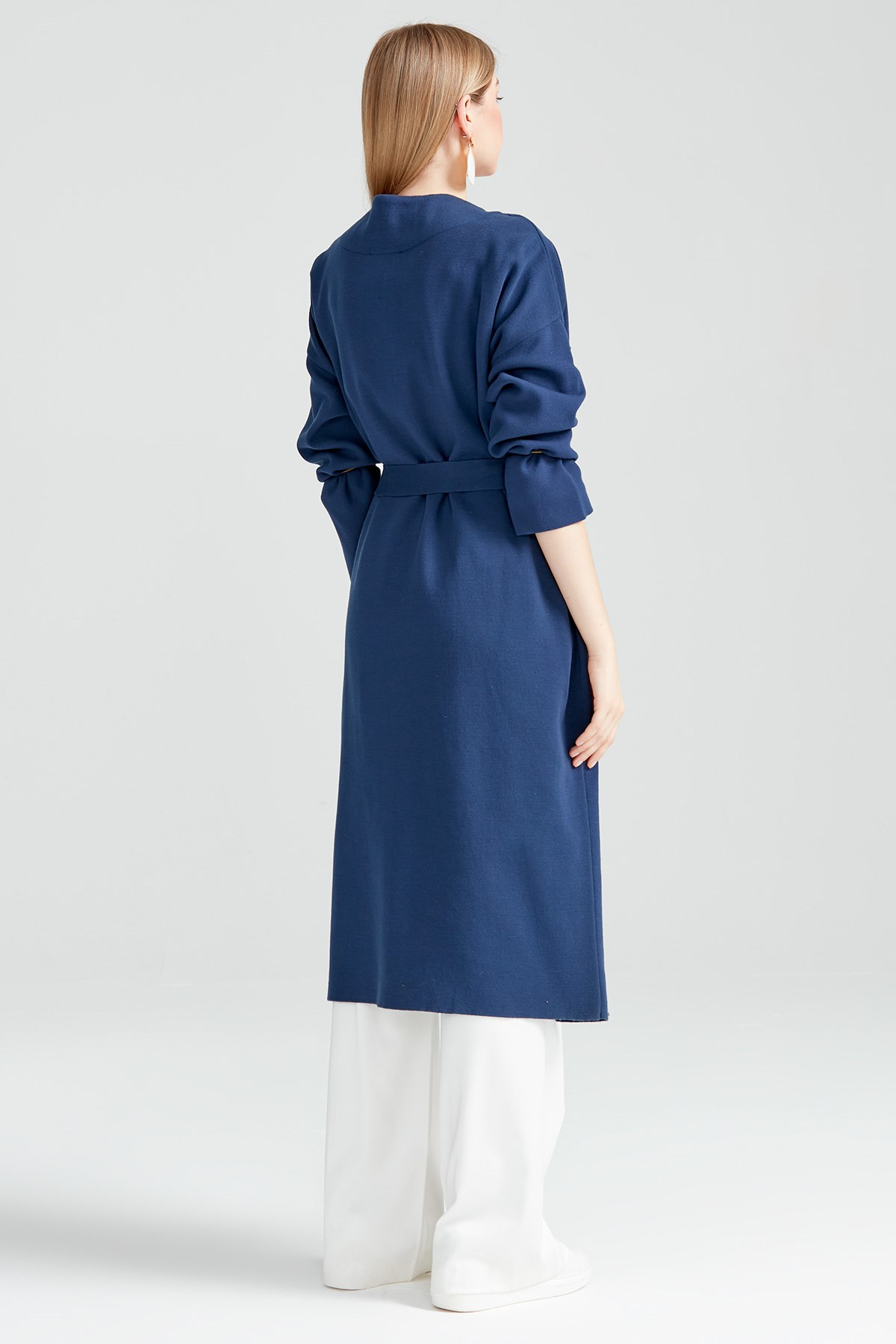 TAŞ DÜĞME DETAYLI TRİKO HIRKA CLASSİC BLUE
