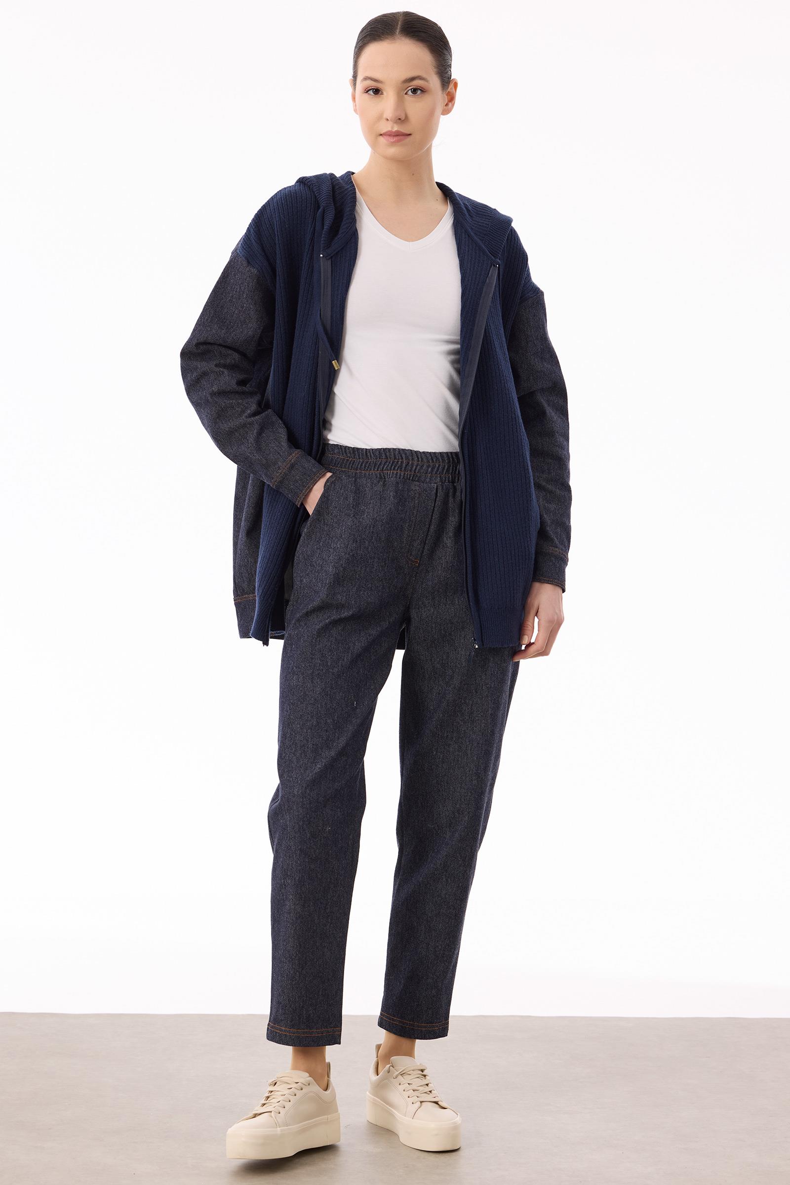 Triko Kombinli Kapüşonlu Denim Takım LACİVERT