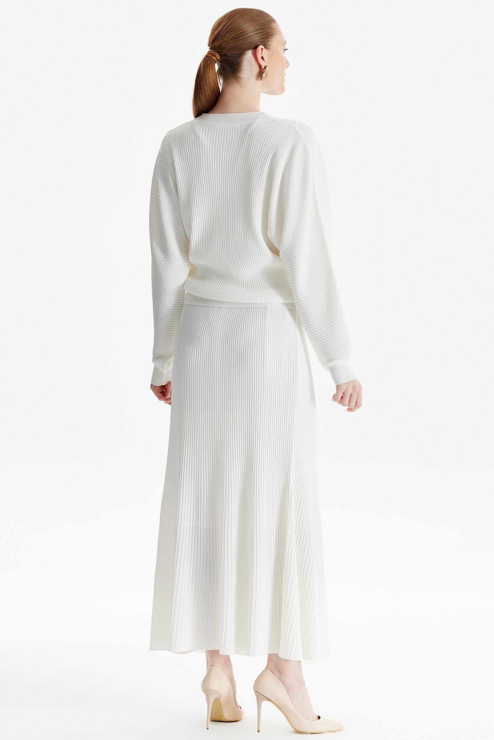 Yarasa Kollu Etekli Rayon Takım EKRU