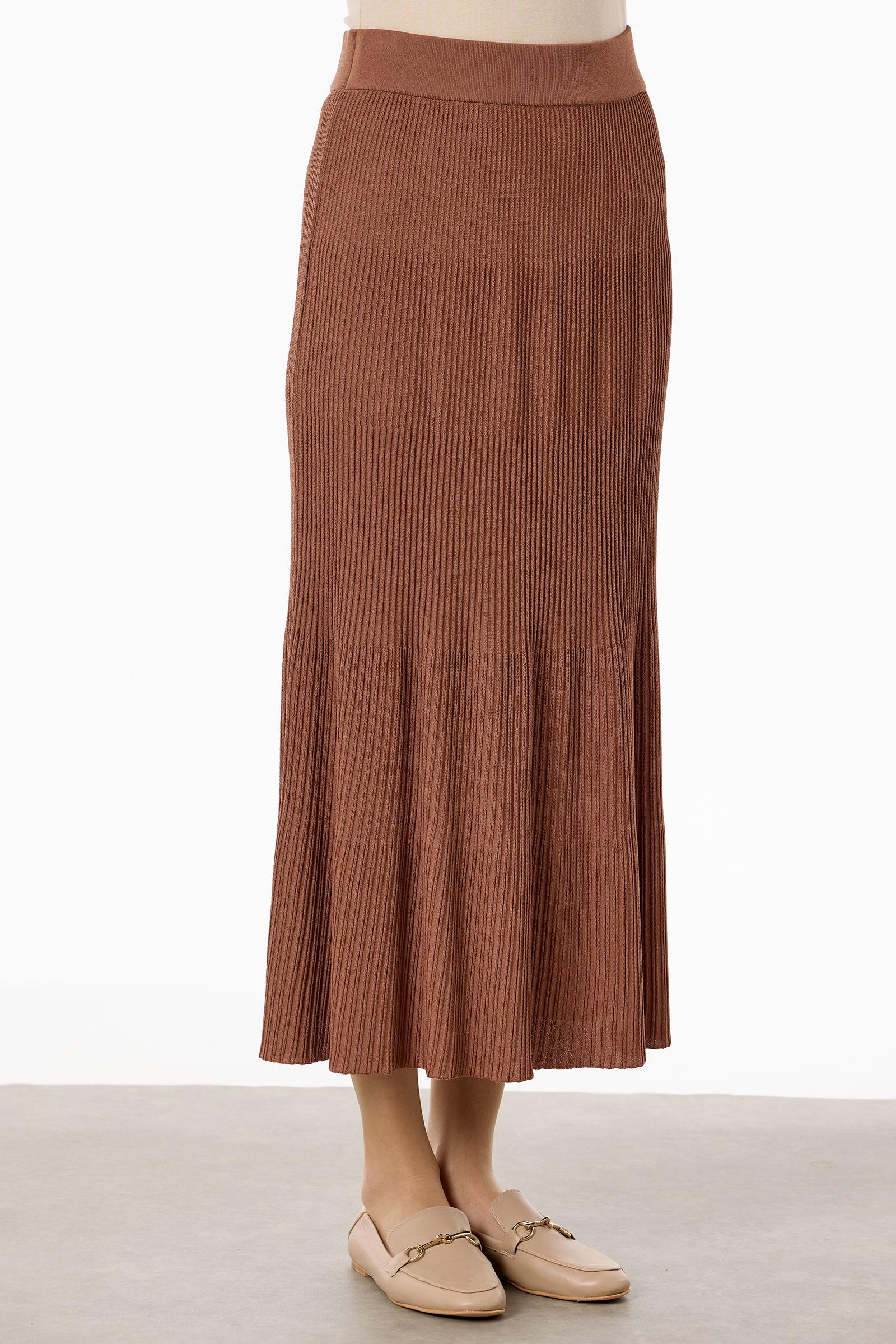 Yarasa Kollu Etekli Rayon Takım KAKAO