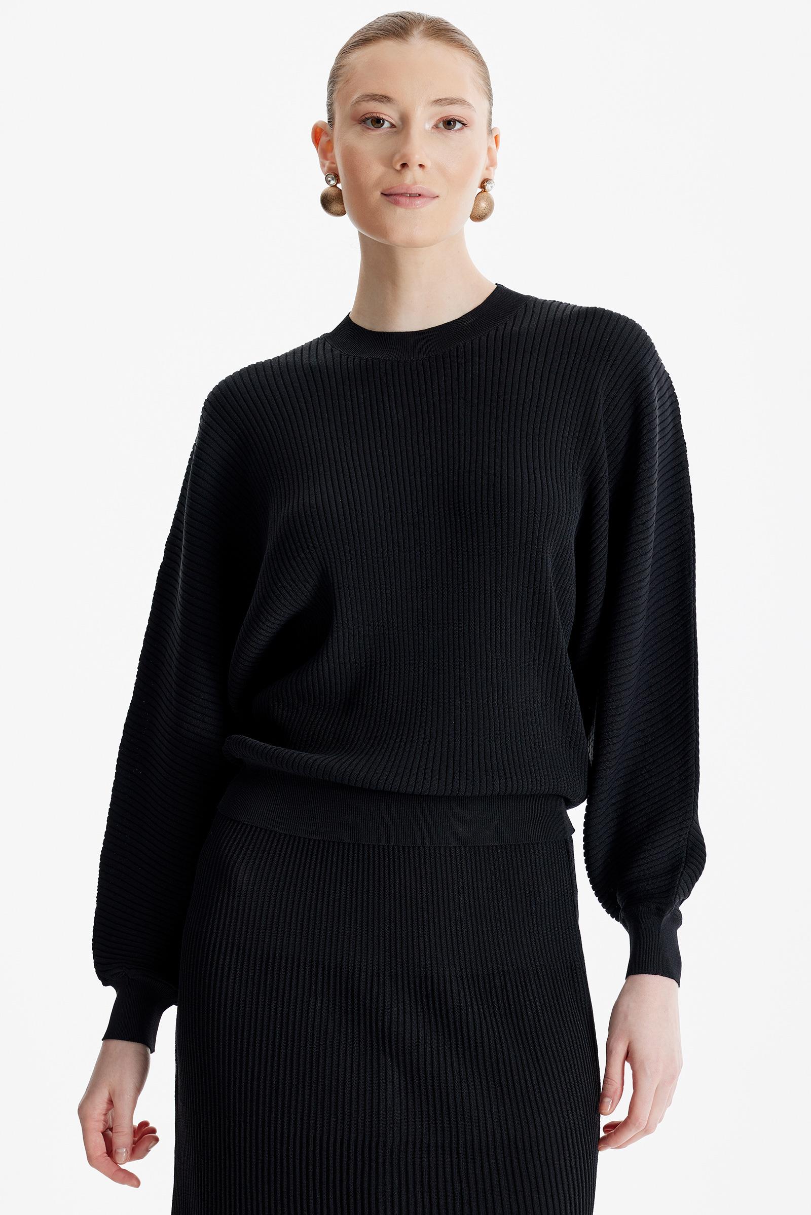 Yarasa Kollu Etekli Rayon Takım SİYAH