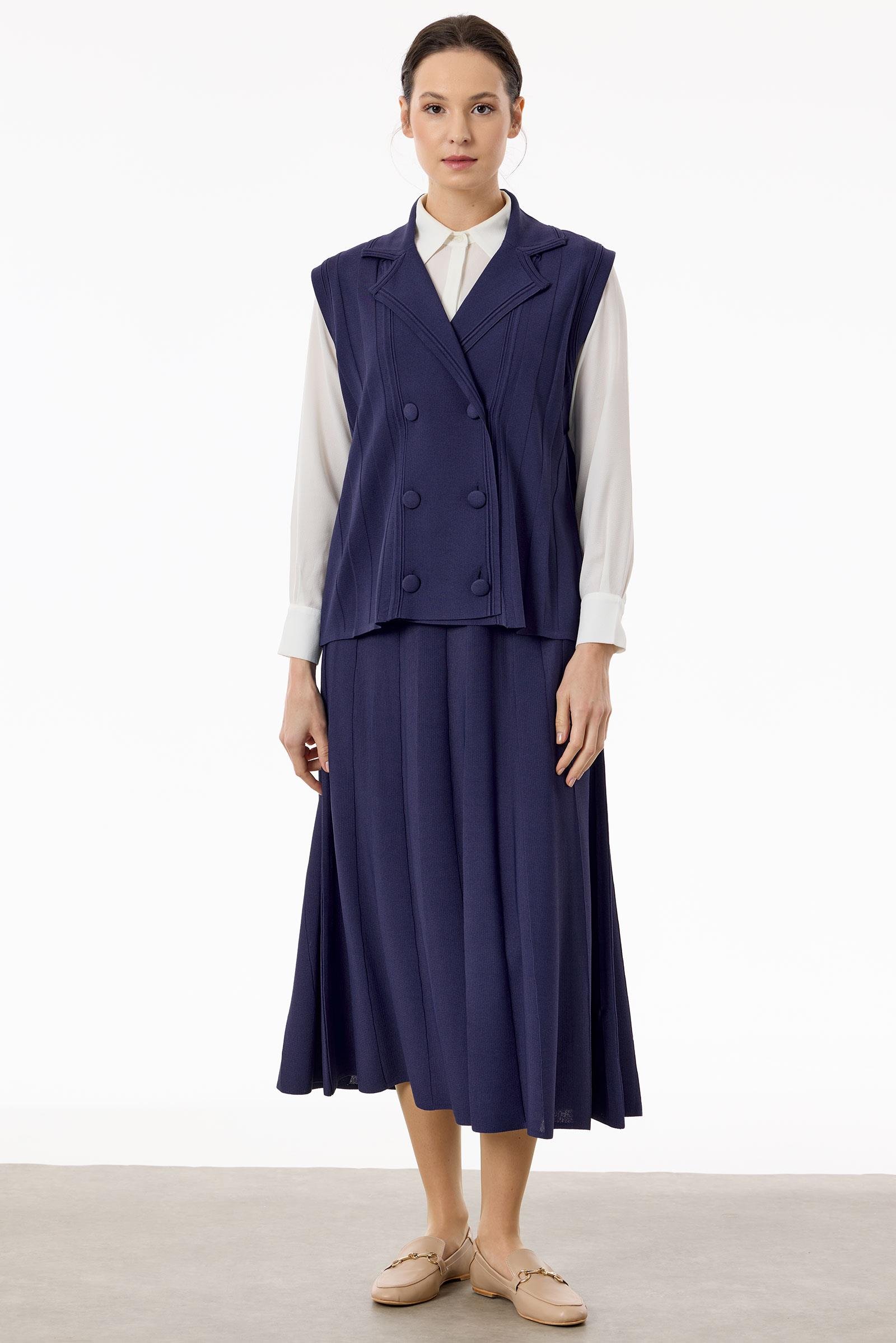 Yelekli Etekli Rayon Takım LACİVERT