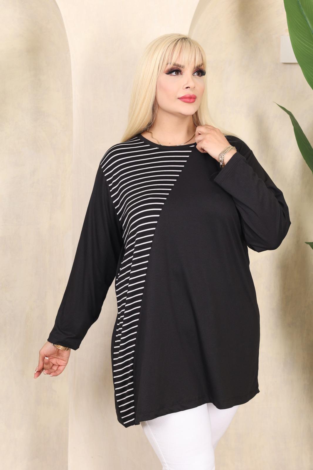 Çizgi detaylı bluz 