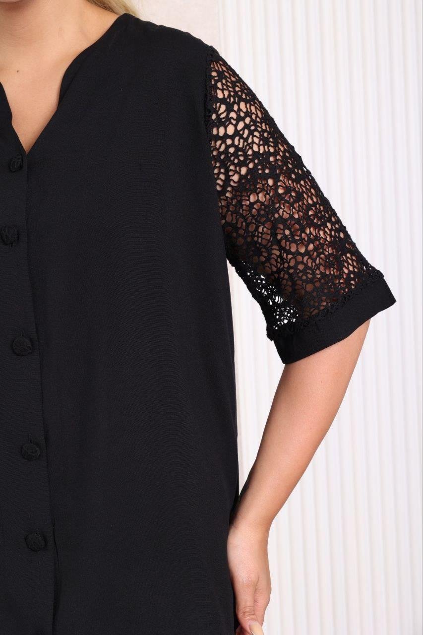 Dantel detaylı gömlek bluz 