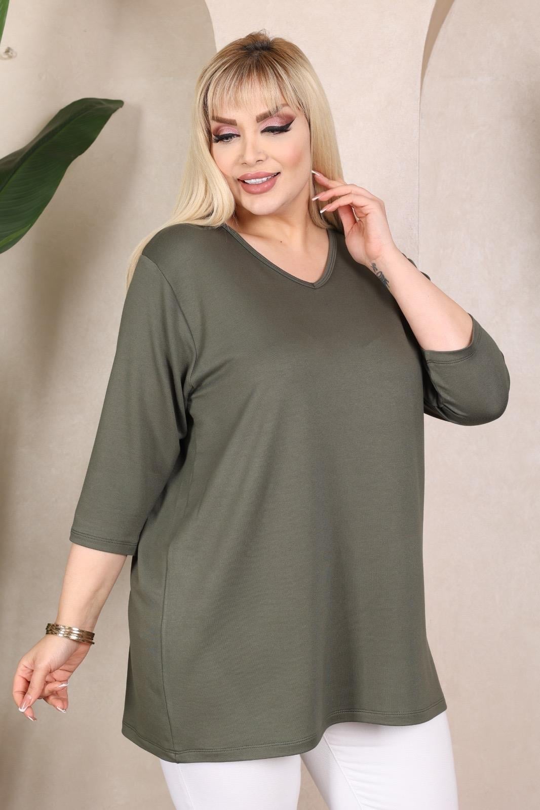 Haki truvakar kol bluz 