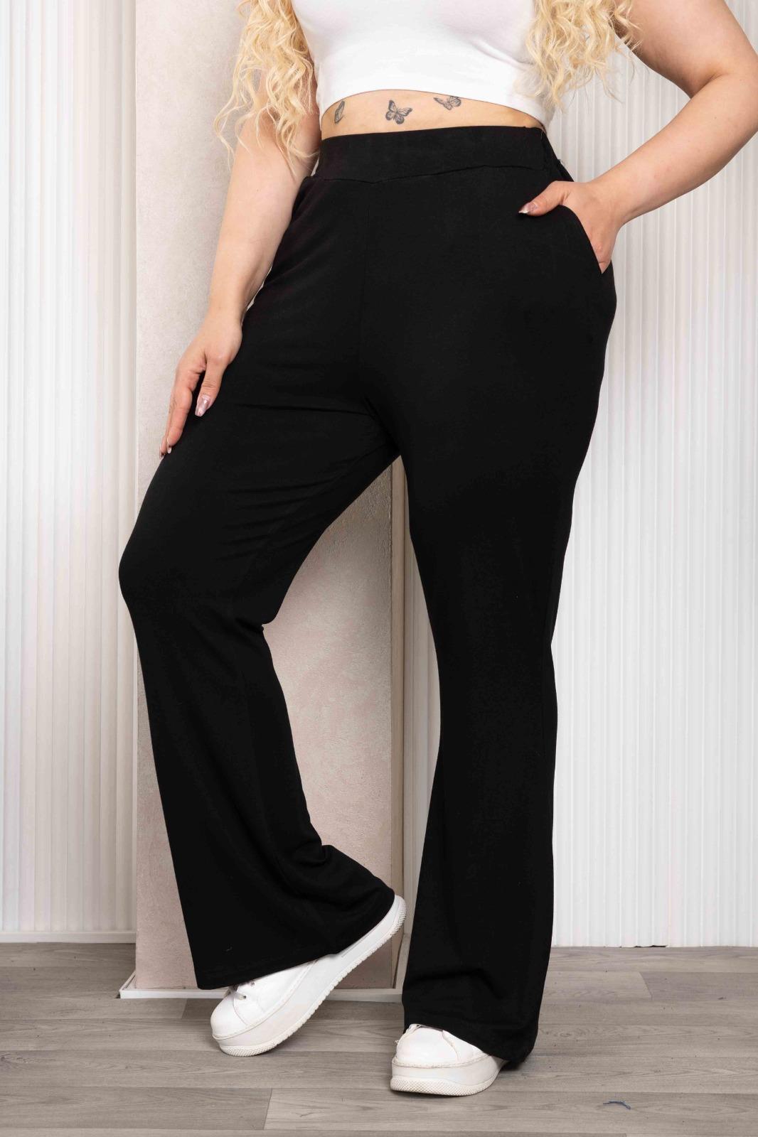 İspanyol paça cepli penye tayt pantolon 