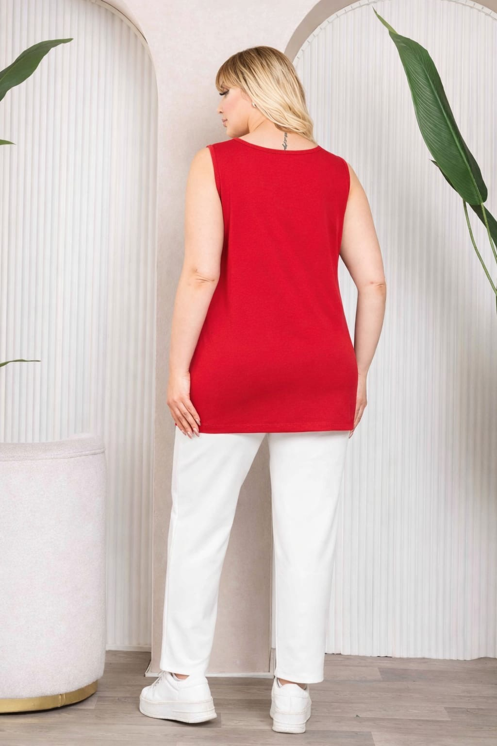 Kırmızı atlet bluz 