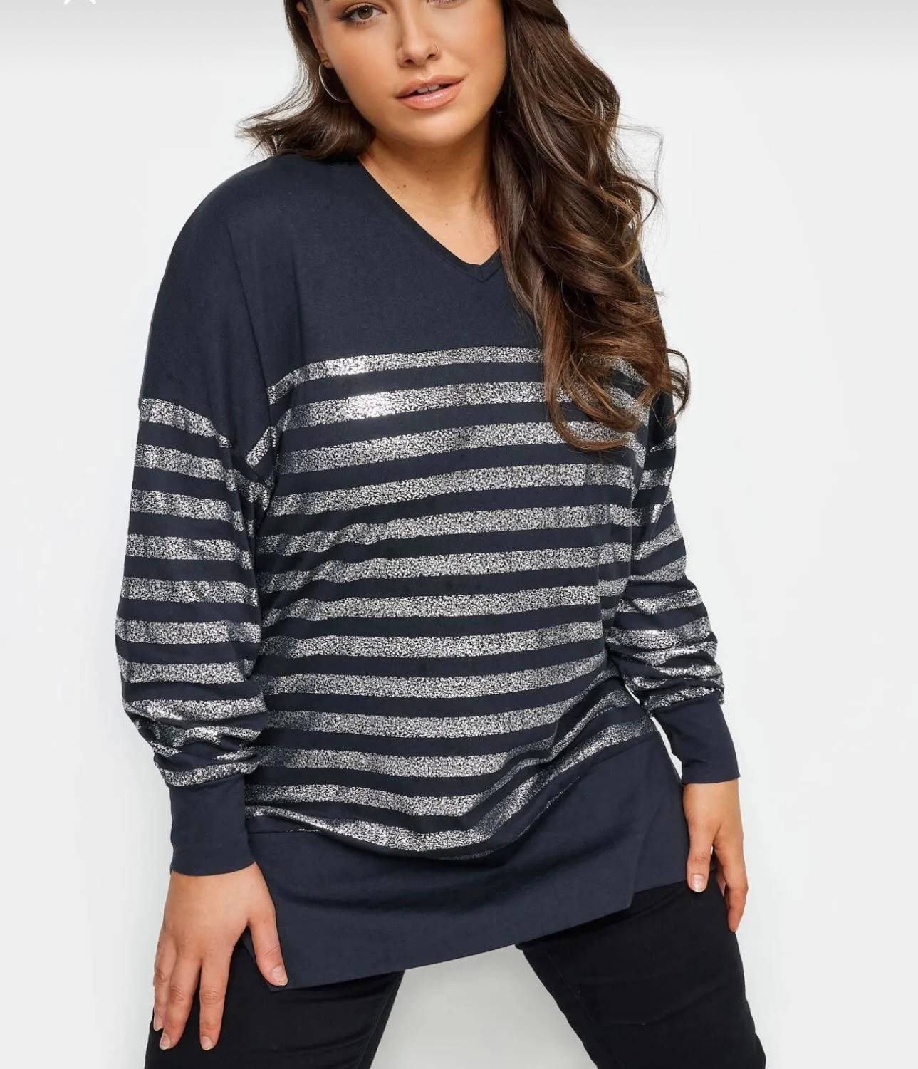 Lacivert sim şeritli bluz 