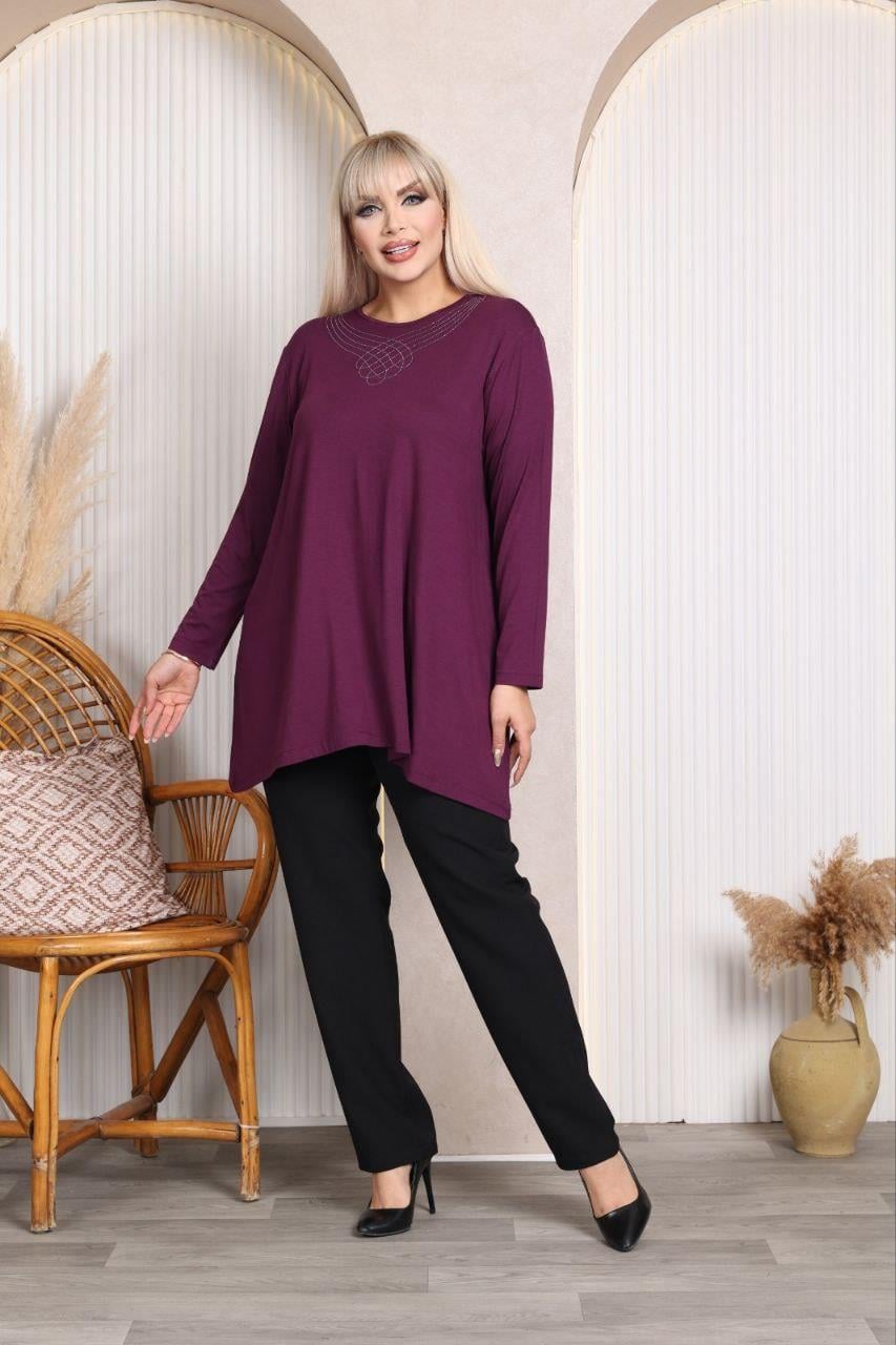 Mürdüm viskon bluz 