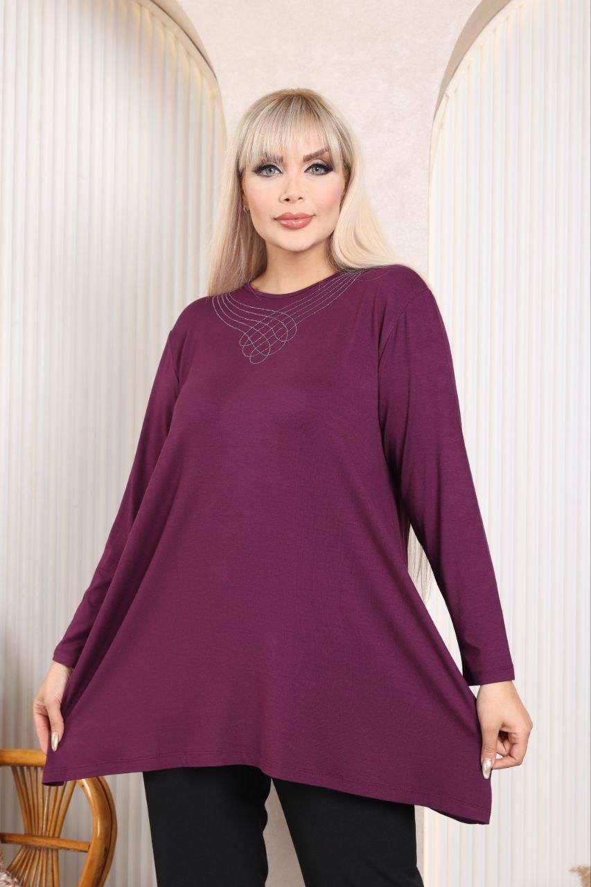 Mürdüm viskon bluz 