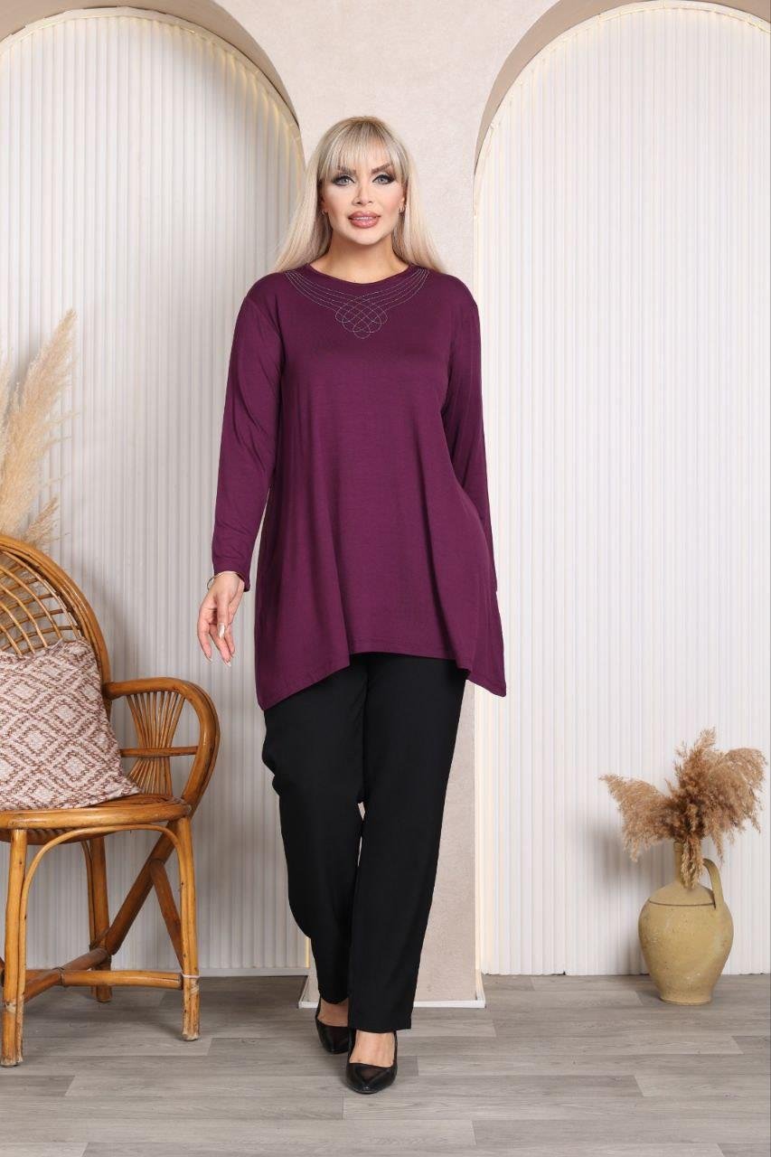 Mürdüm viskon bluz 