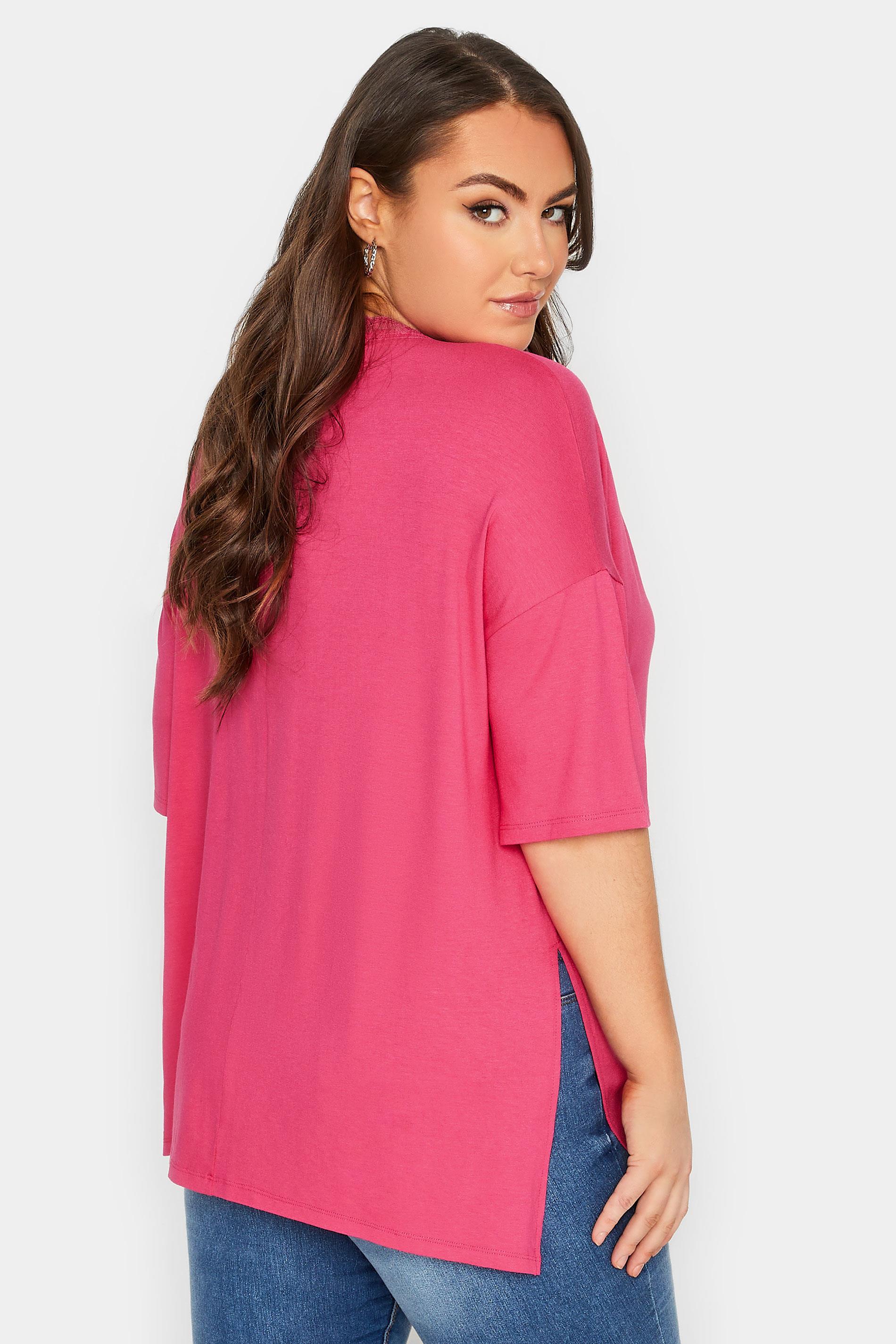 Pembe yakası dantelli bluz 