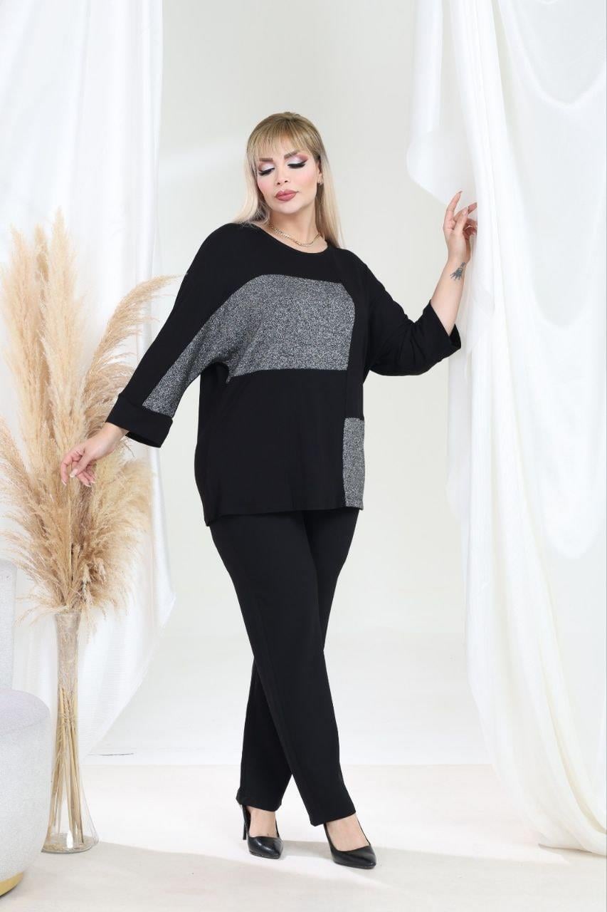 Sim detaylı duble kol bluz 