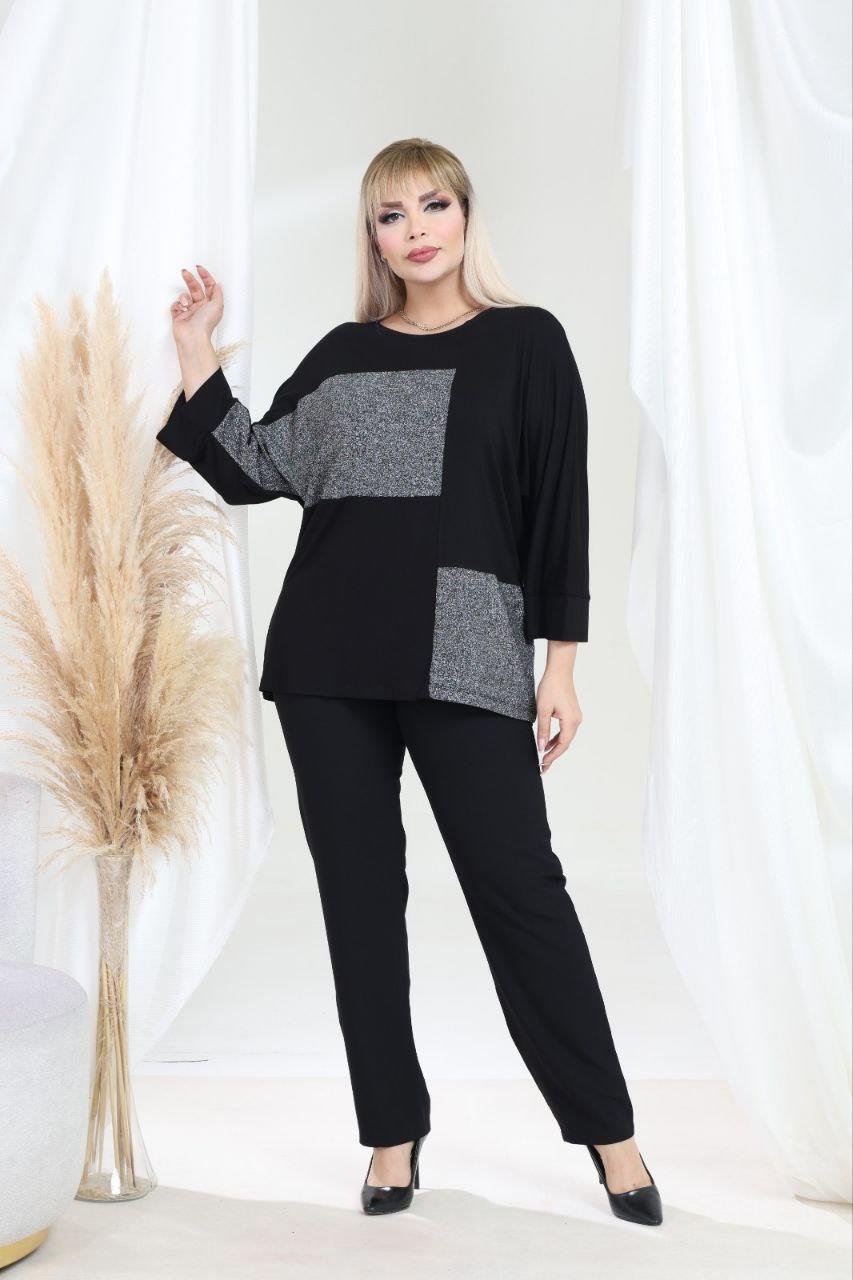 Sim detaylı duble kol bluz 