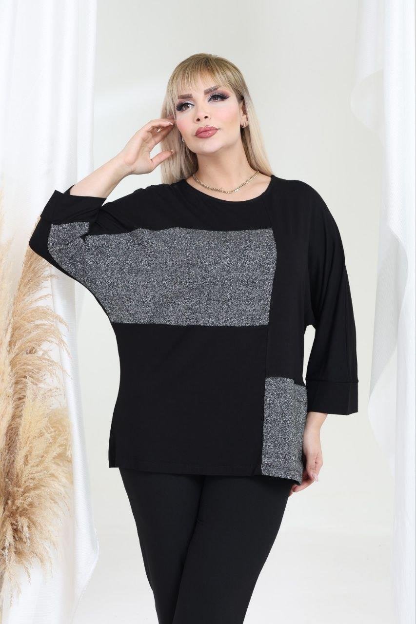 Sim detaylı duble kol bluz 