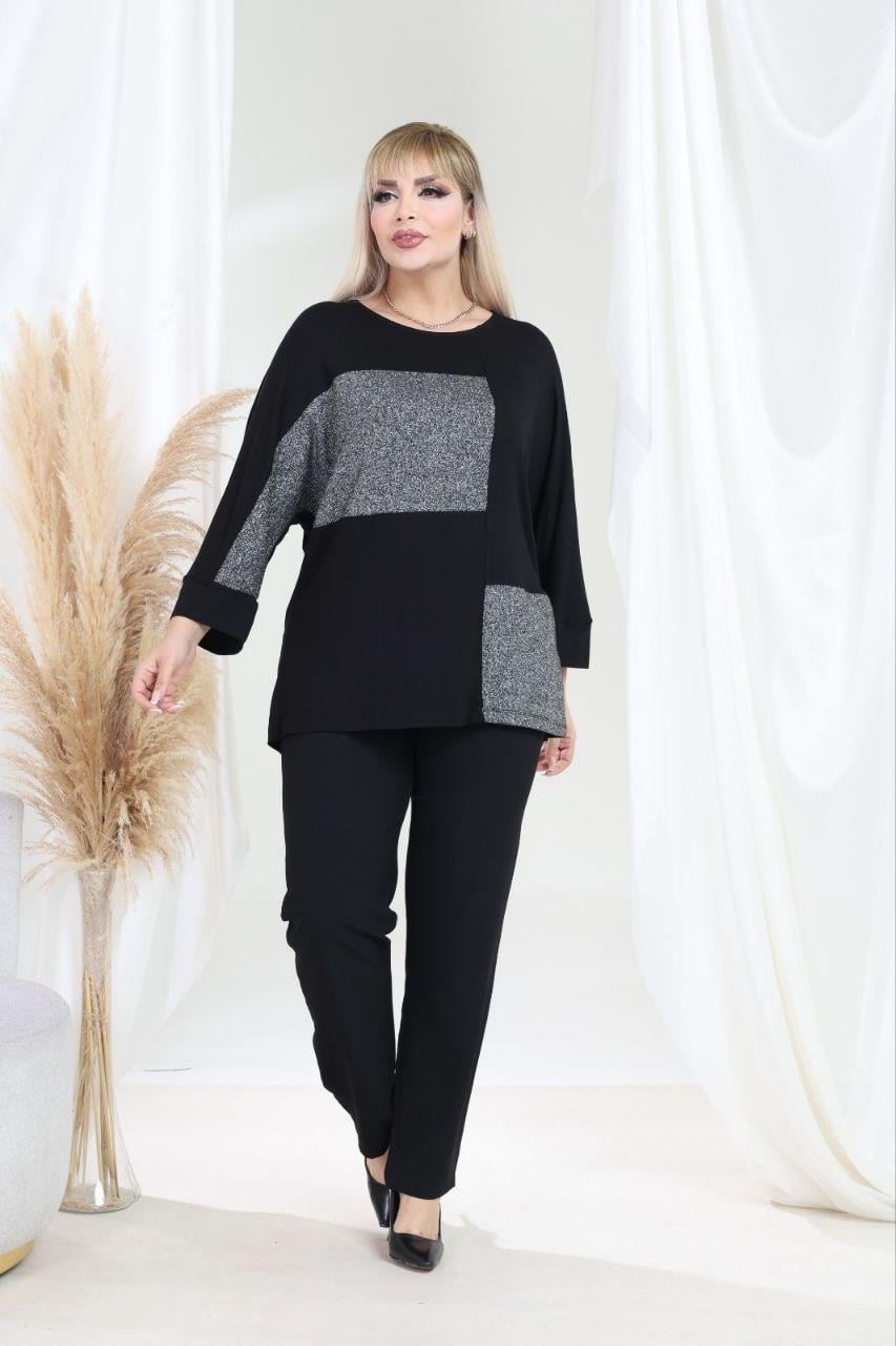 Sim detaylı duble kol bluz 