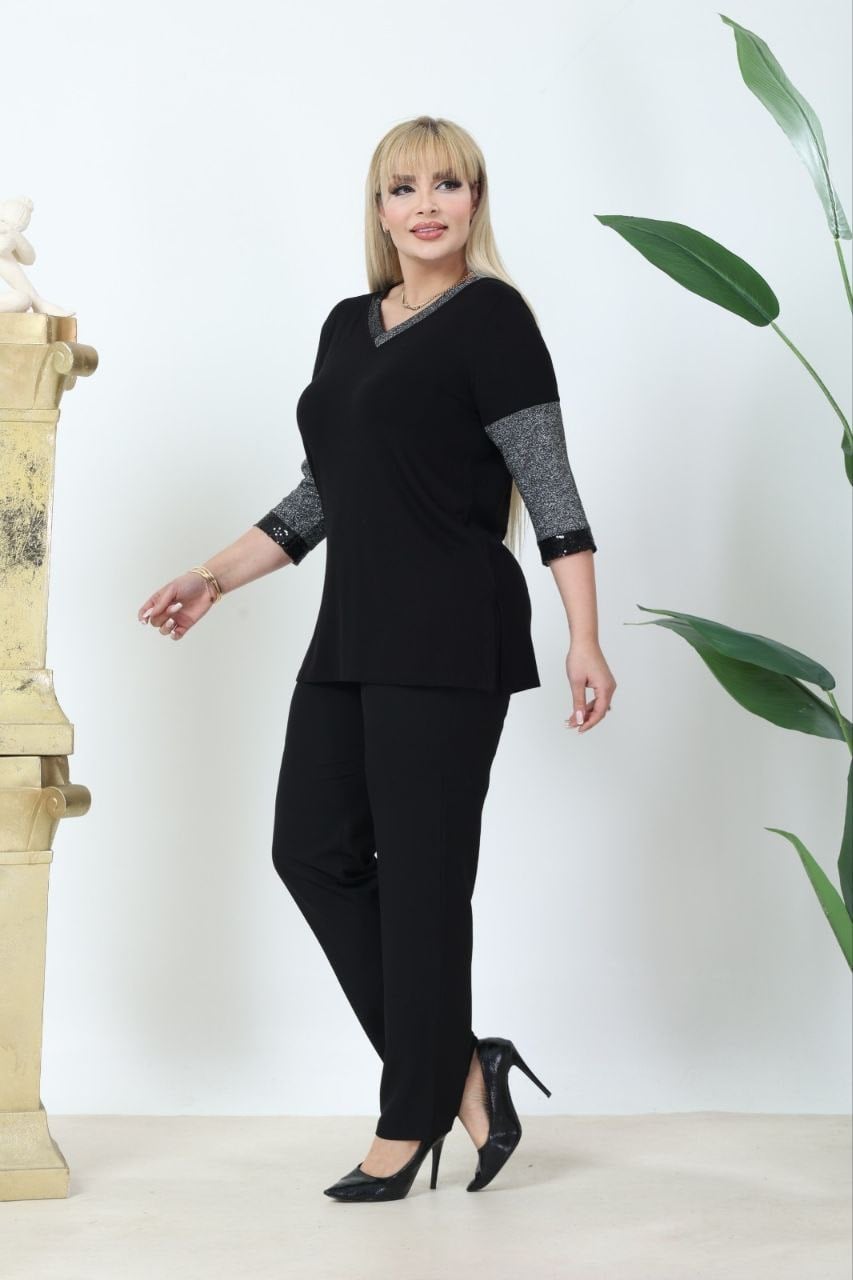 Sim ve payet detaylı bluz 