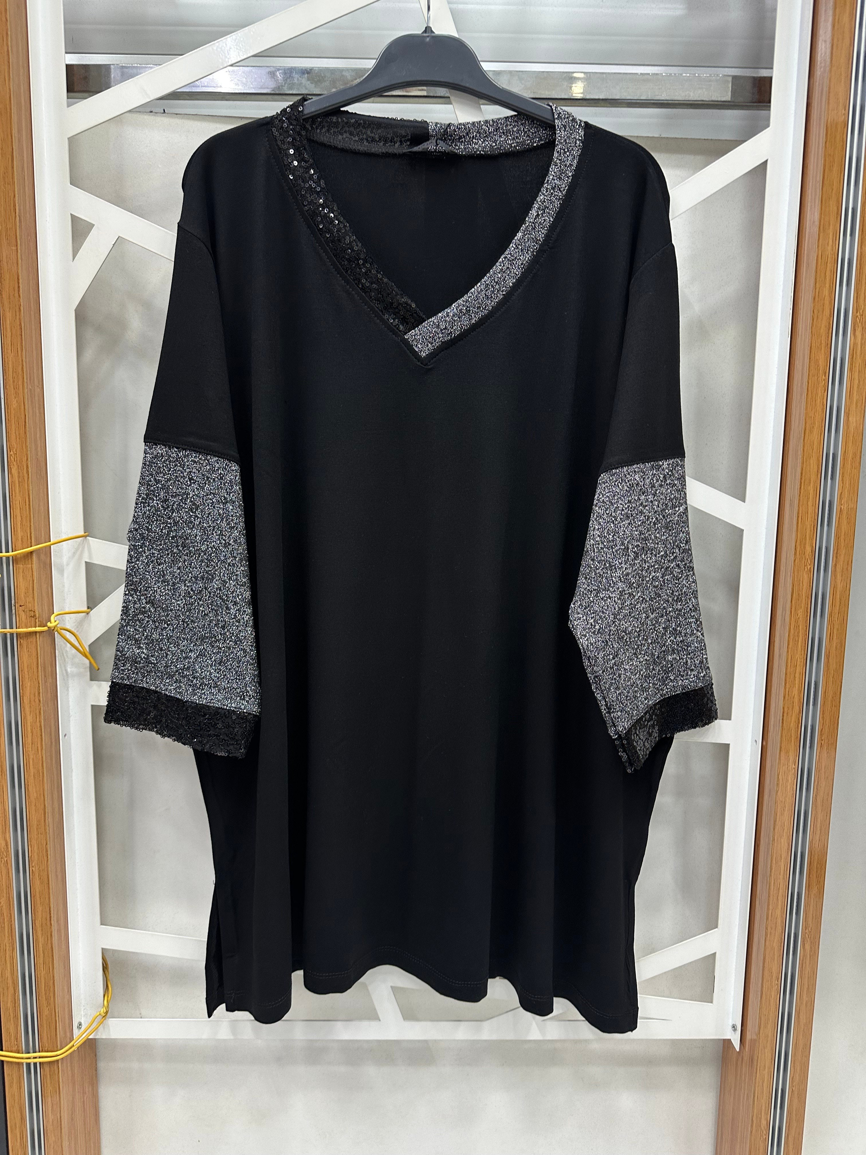 Sim ve payet detaylı bluz 