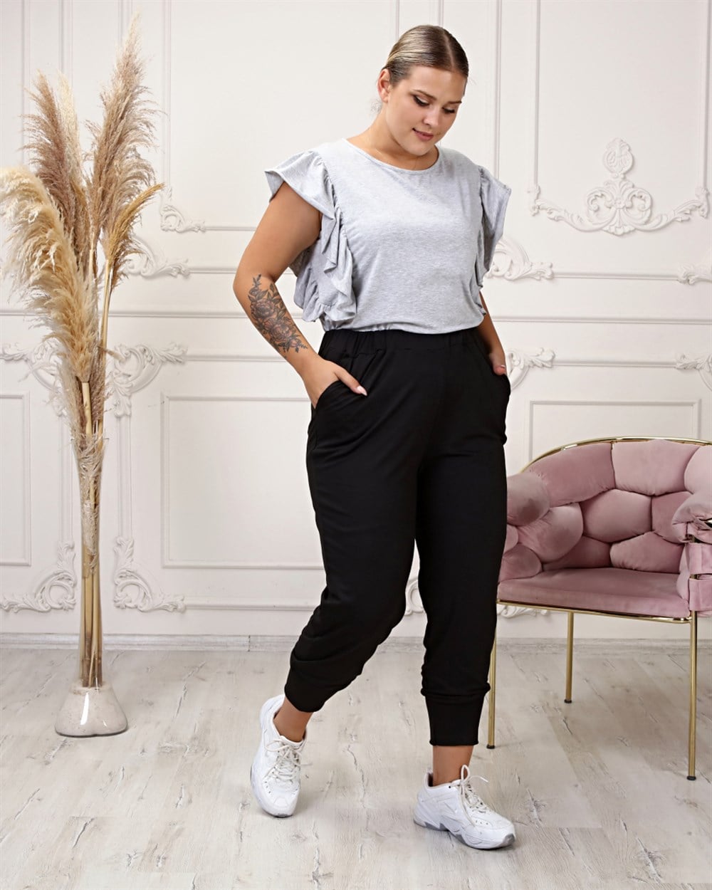 Siyah şalvar pantolon 