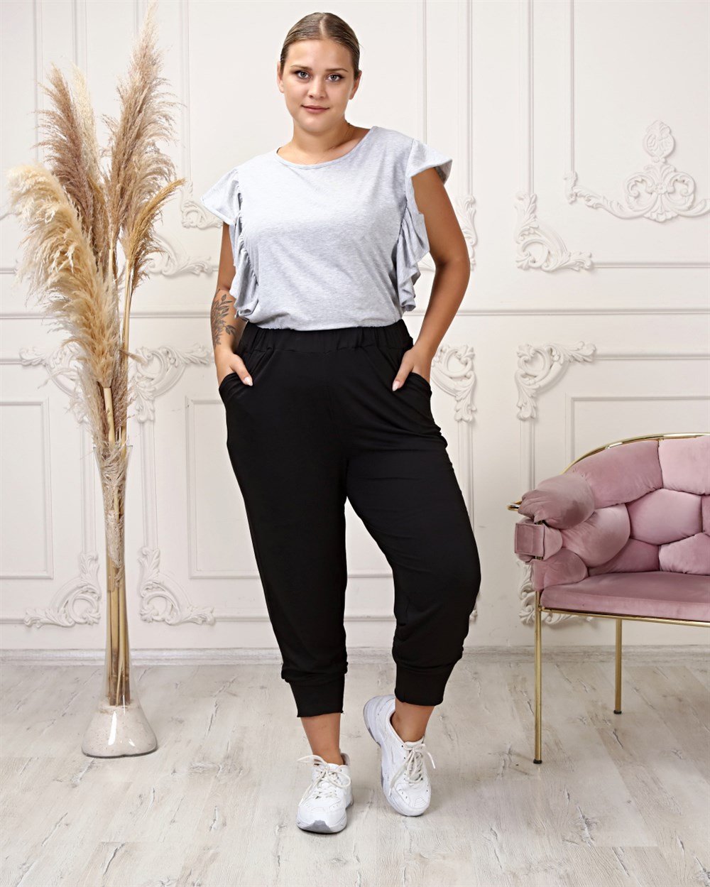 Siyah şalvar pantolon 